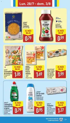 Aldi folleto Canarias │ válido desde el 28.07.2025 | Página: 11 | Productos: Gel de baño, Aceite, Aceite de girasol, Atún claro