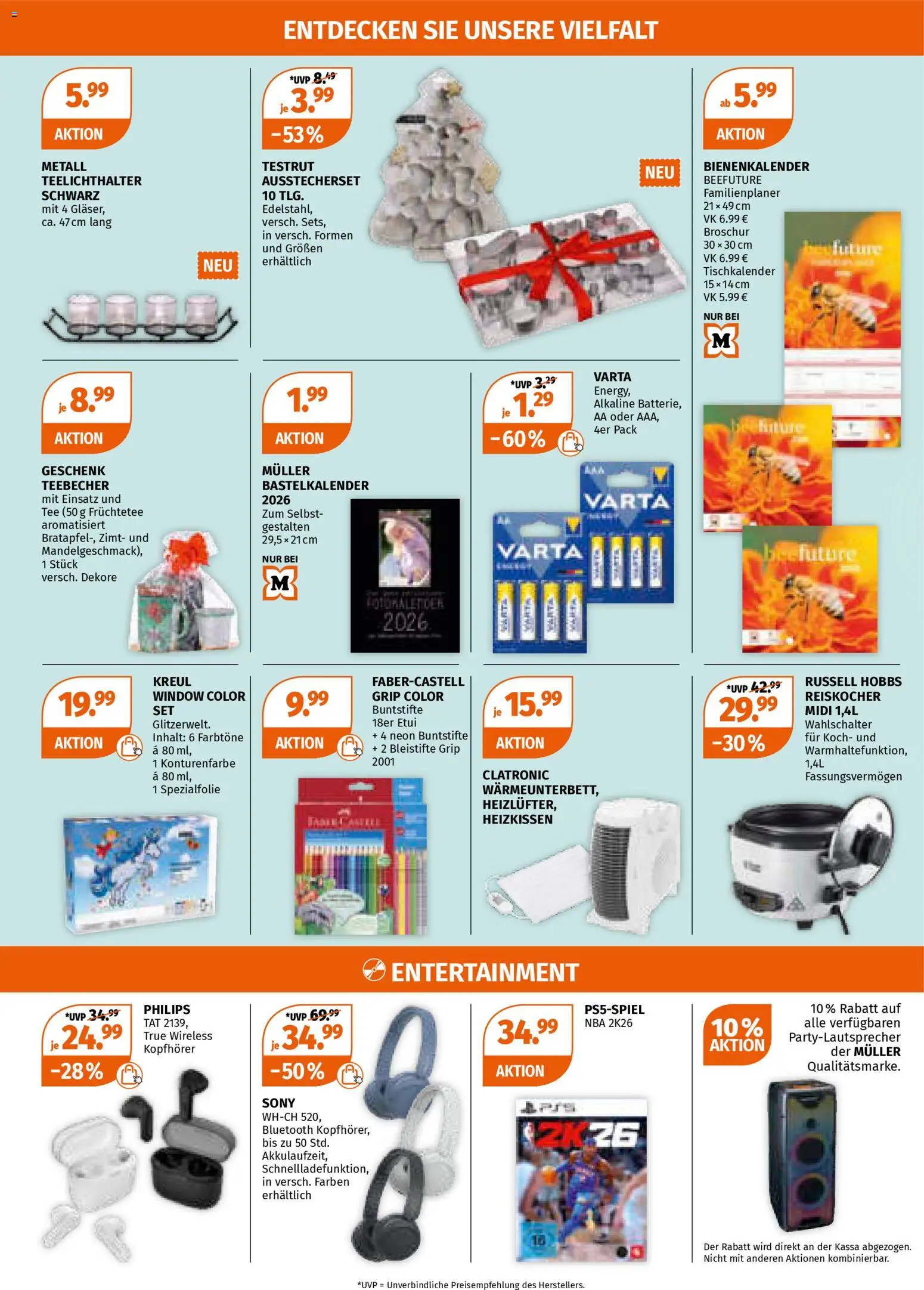 Müller Flugblatt gültig ab 10.11.2025 | Seite: 21 | Produkte: Kopfhörer, Tee