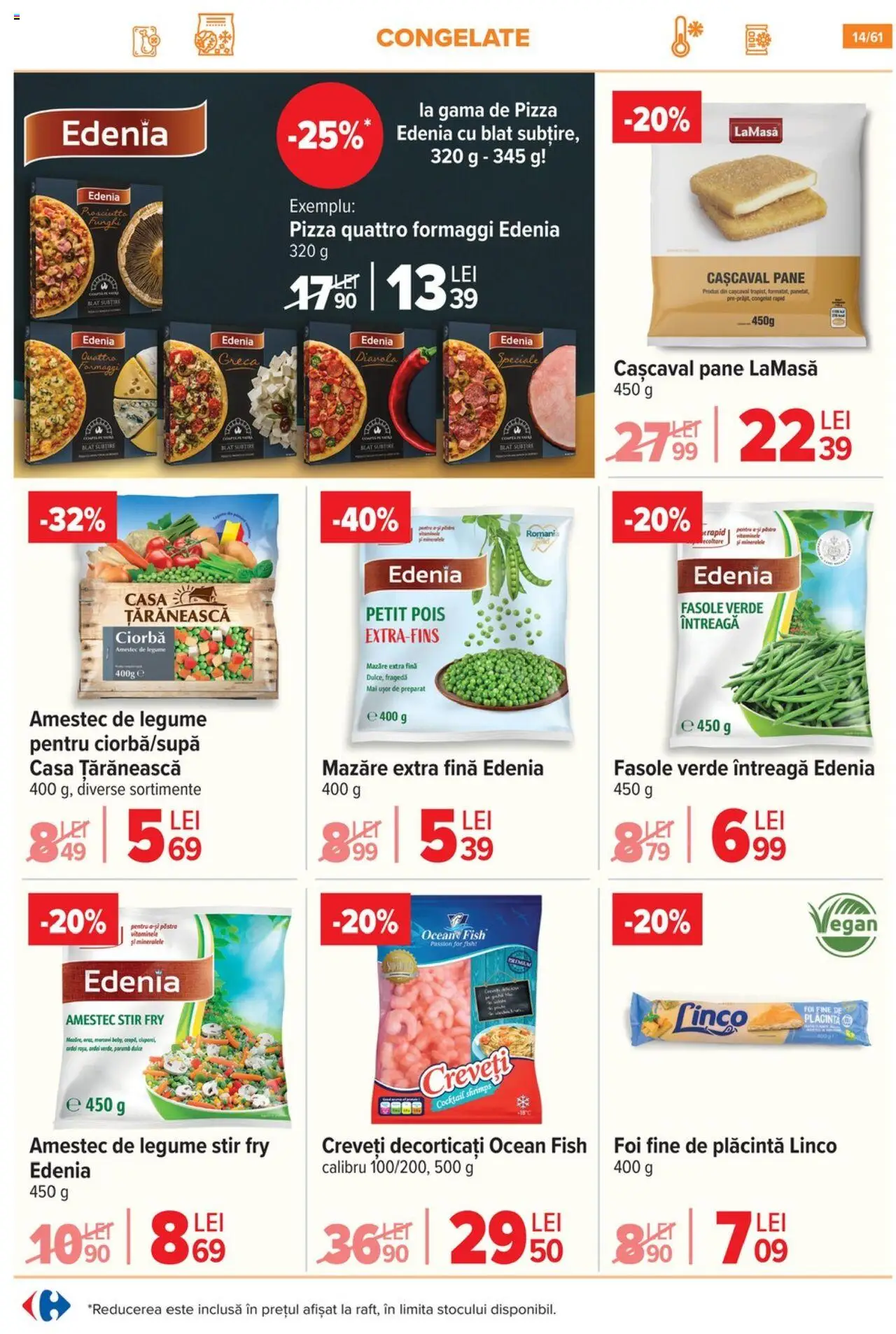 Catalog Carrefour – valabil de la 13.08.2025 | Pagină: 15 | Produse: Mazăre, Plăcintă, Fasole verde, Porumb