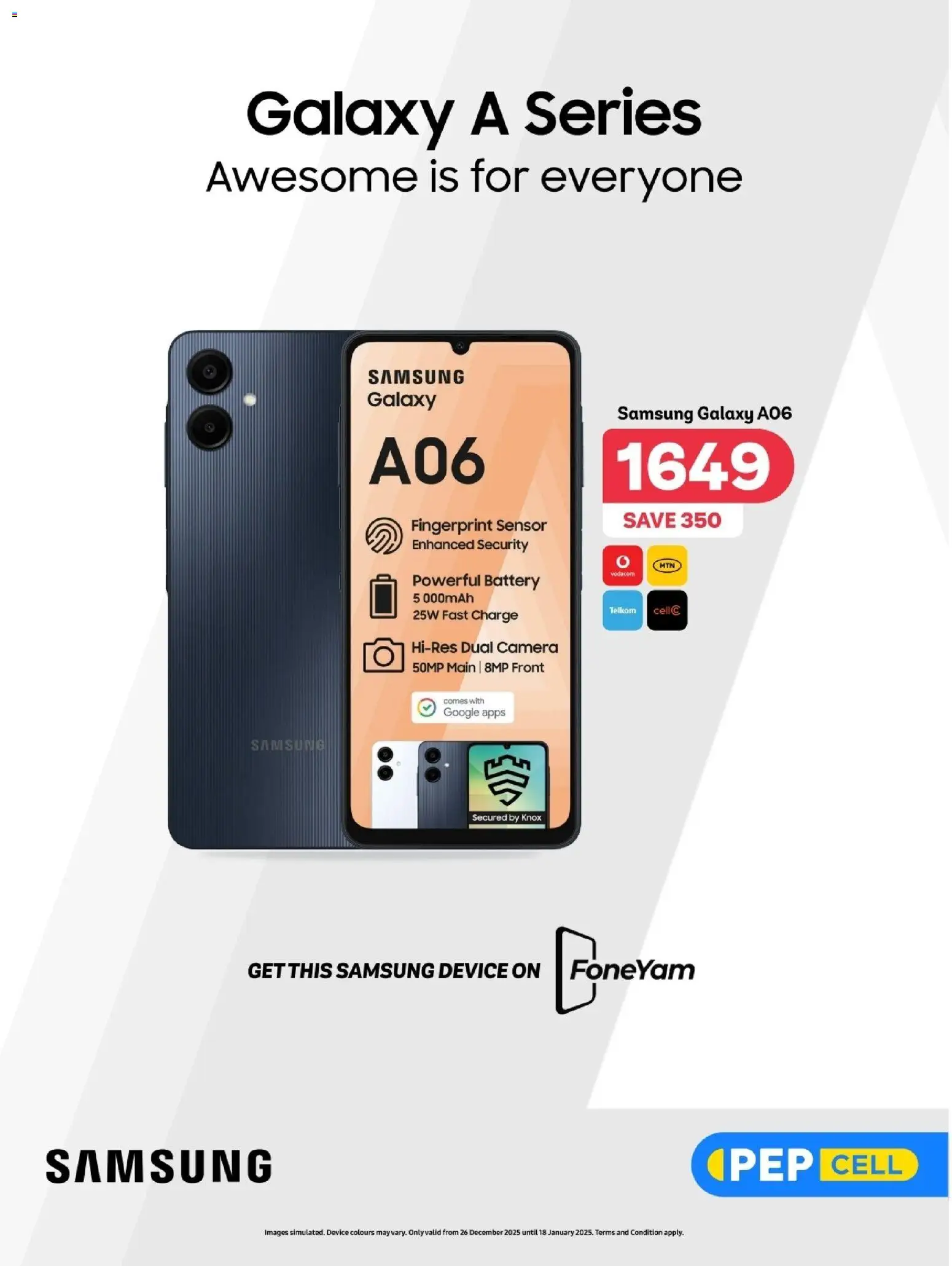 New PEP Stores catalogue – valid from 26.12.2025 | Page: 9 | Products: Camera, Battery