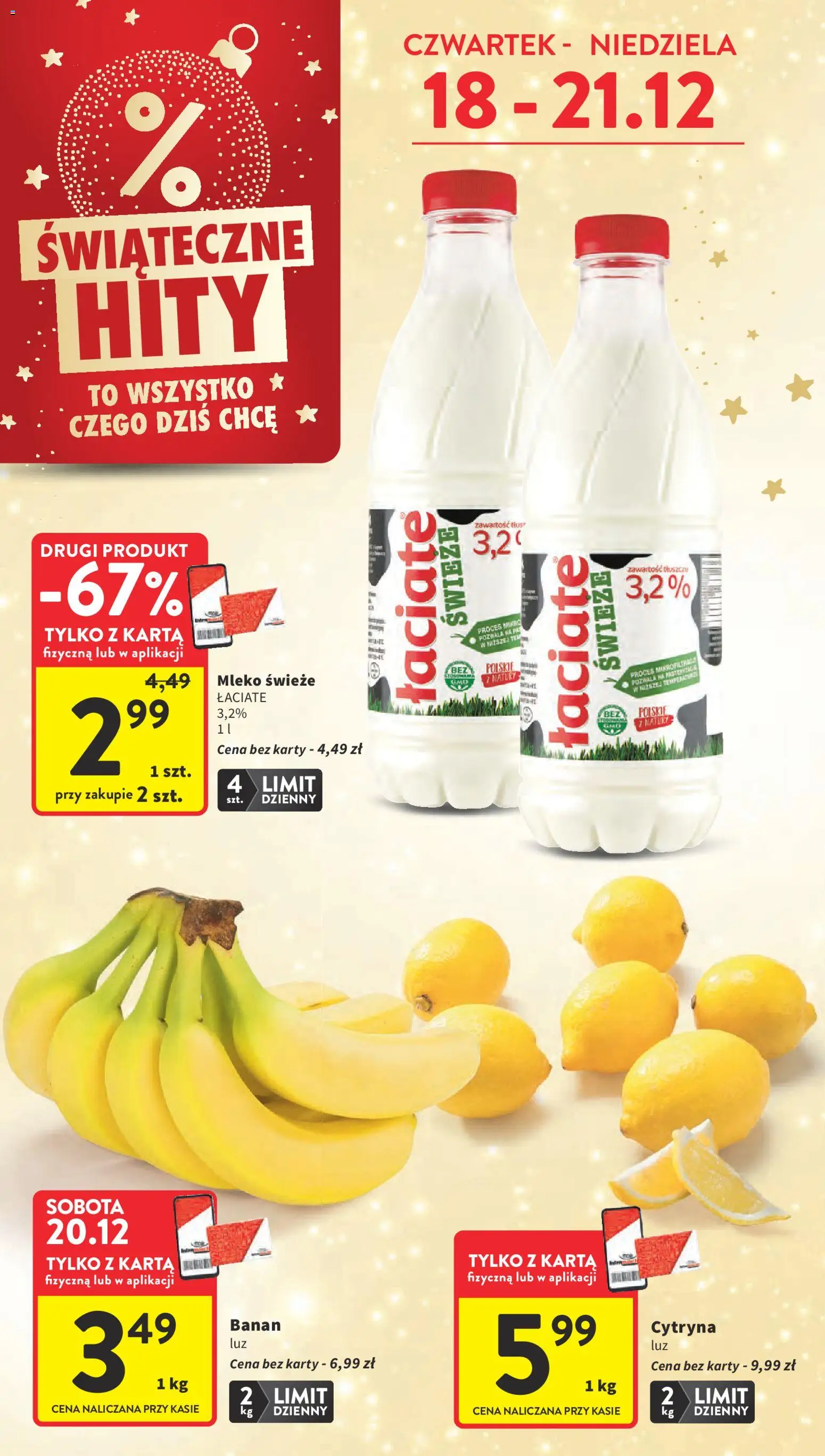 Intermarche Gazetka od 18.12.2025 | Strona: 3 | Produkty: Cytryna, Karta, Mleko, Banan