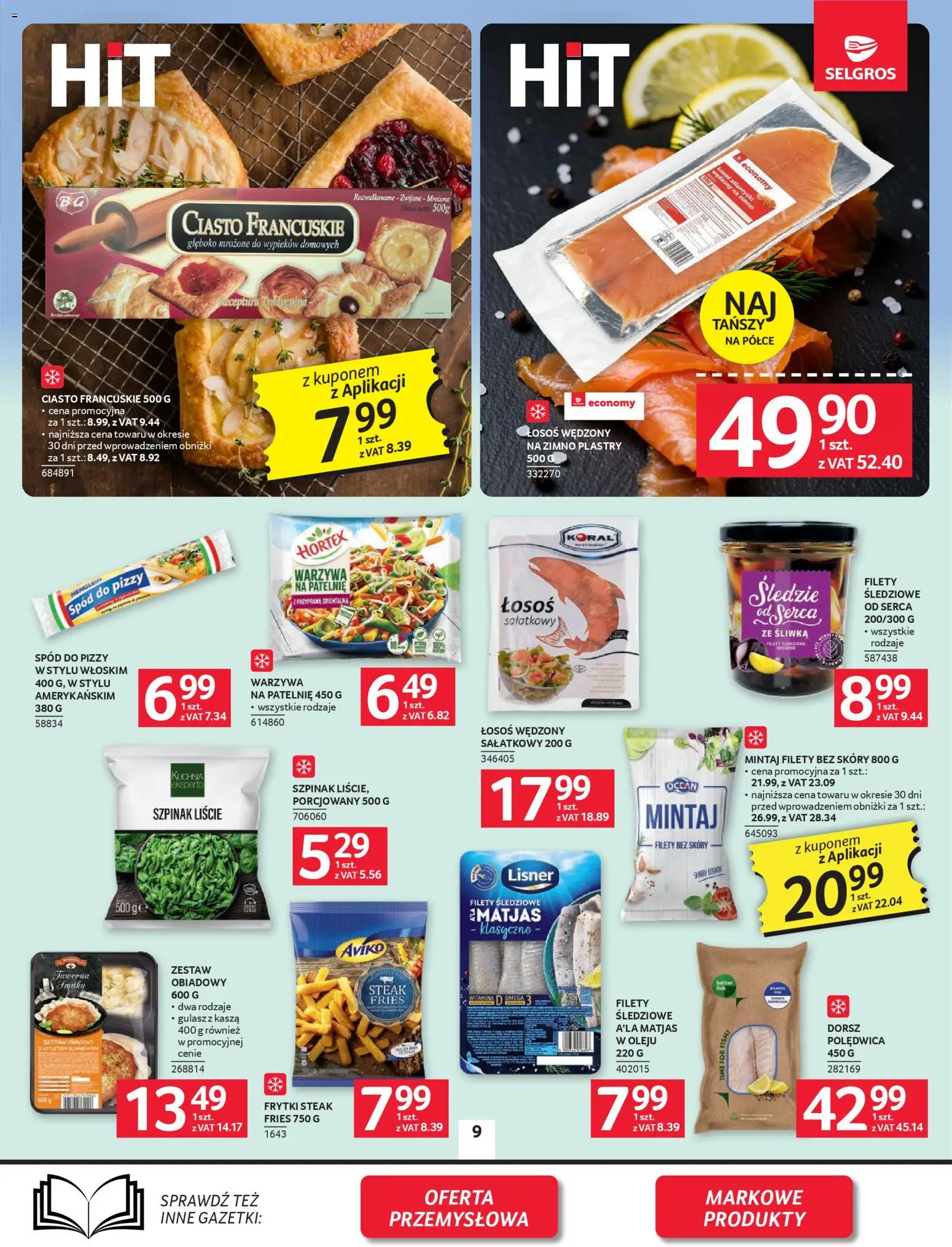 Selgros cash&carry gazetka od 09.04.2026 | Strona: 9 | Produkty: Kasza, Ciasto, Łosoś, Patelnie