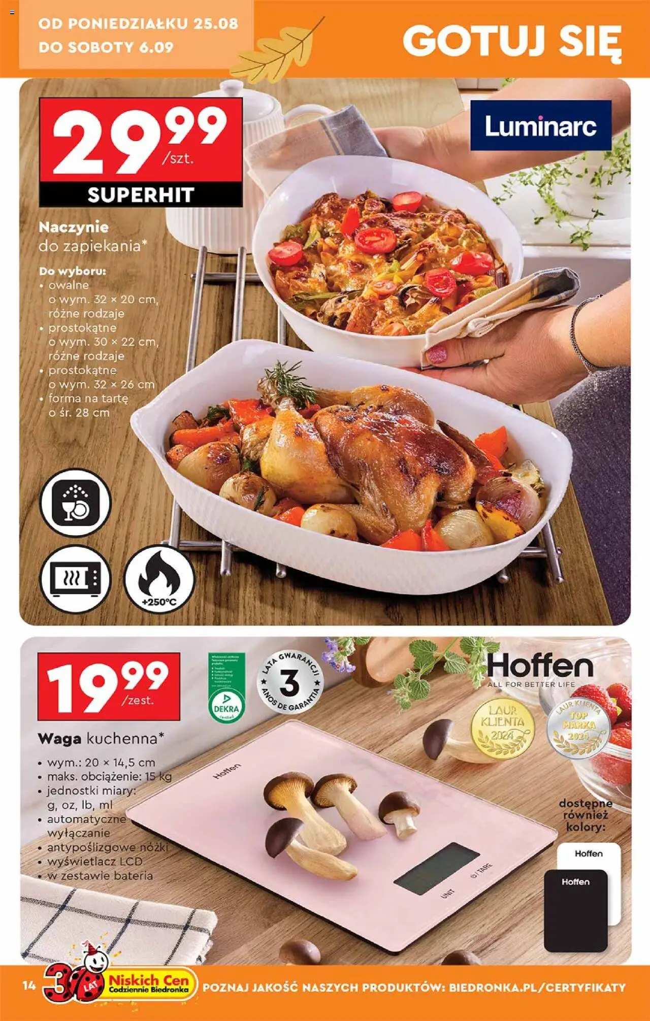 Biedronka gazetka - Hity i inspiracje od 25.08.2025 | Strona: 14 | Produkty: Waga, Bateria