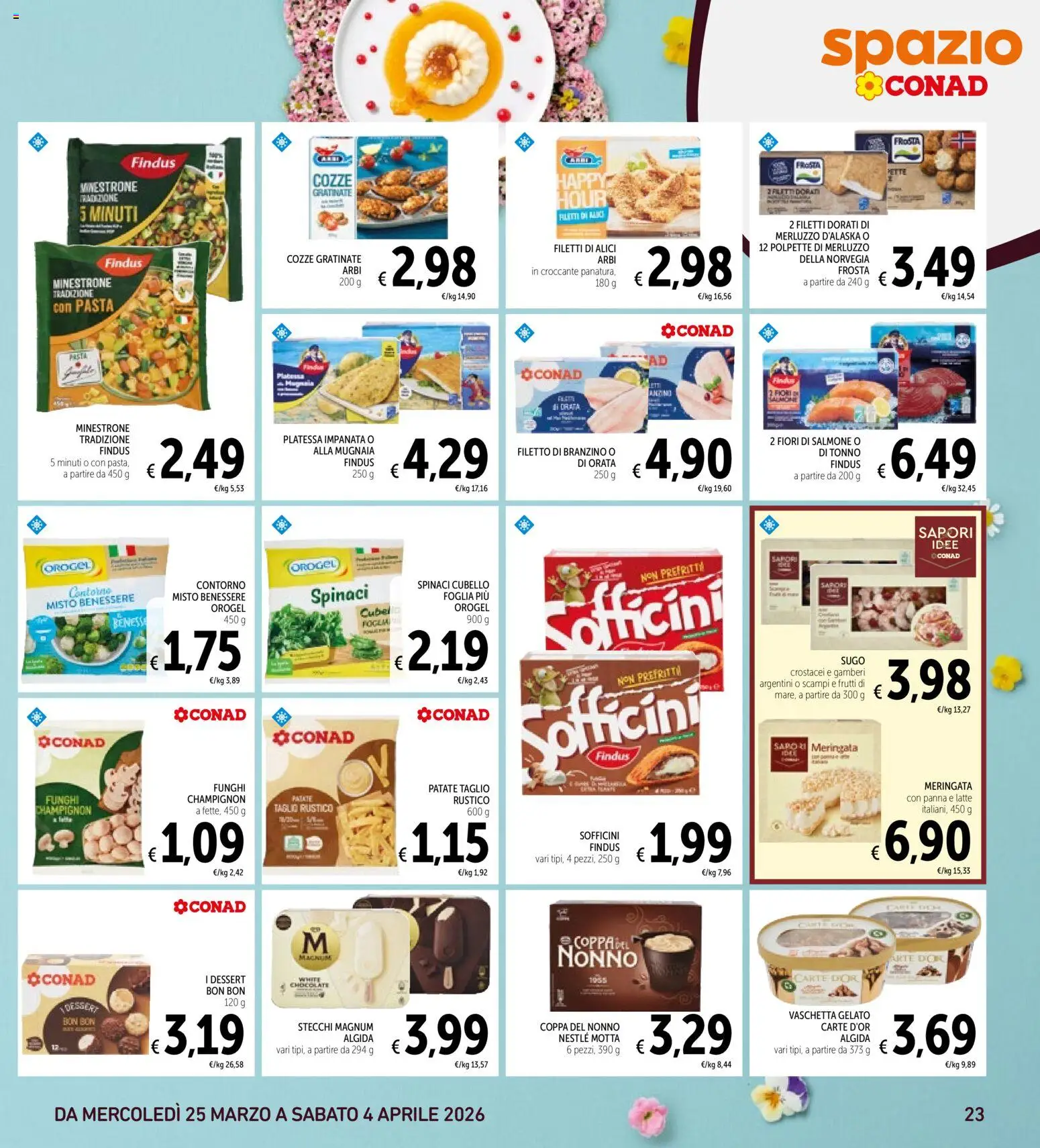 Volantino Spazio Conad del 25.03.2026 | Pagina: 23 | Prodotti: Salmone, Panna, Pasta, Tonno