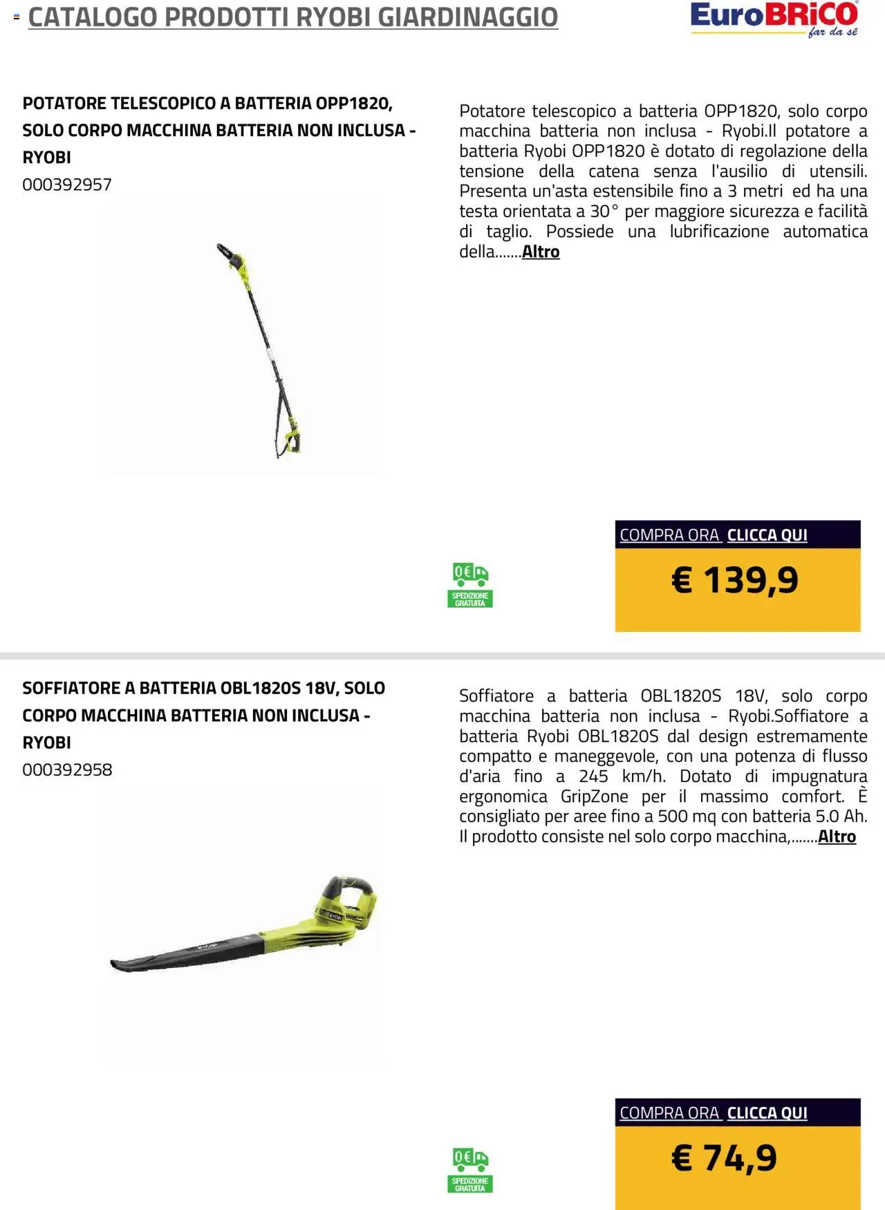 Volantino Eurobrico del 23.07.2025 | Pagina: 6 | Prodotti: Batteria