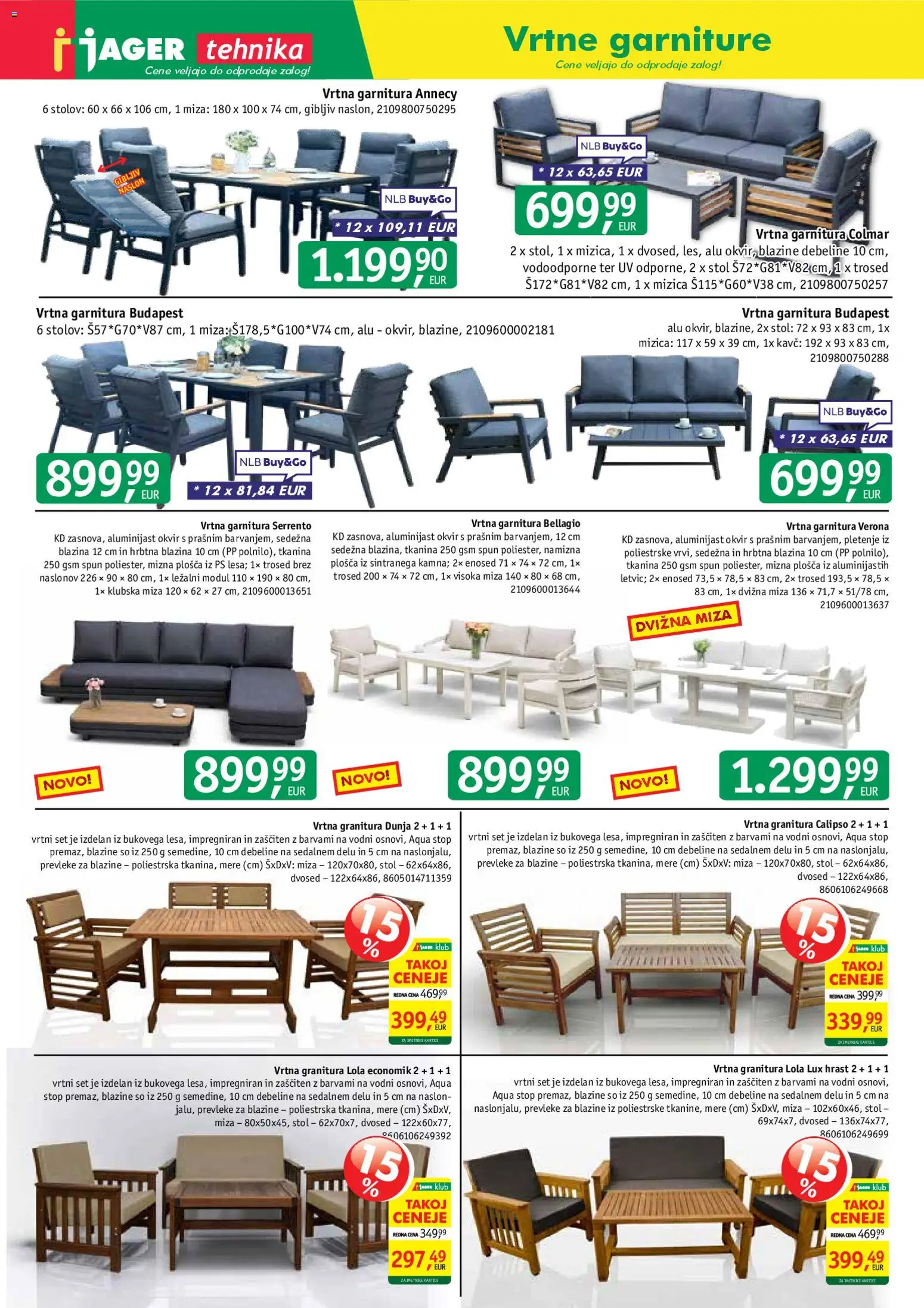 Novi Jager katalog ponudbe – veljaven od 29.04.2026 | Stran: 10 | Izdelki: Klubska miza, Blazina, Kavc, Stol