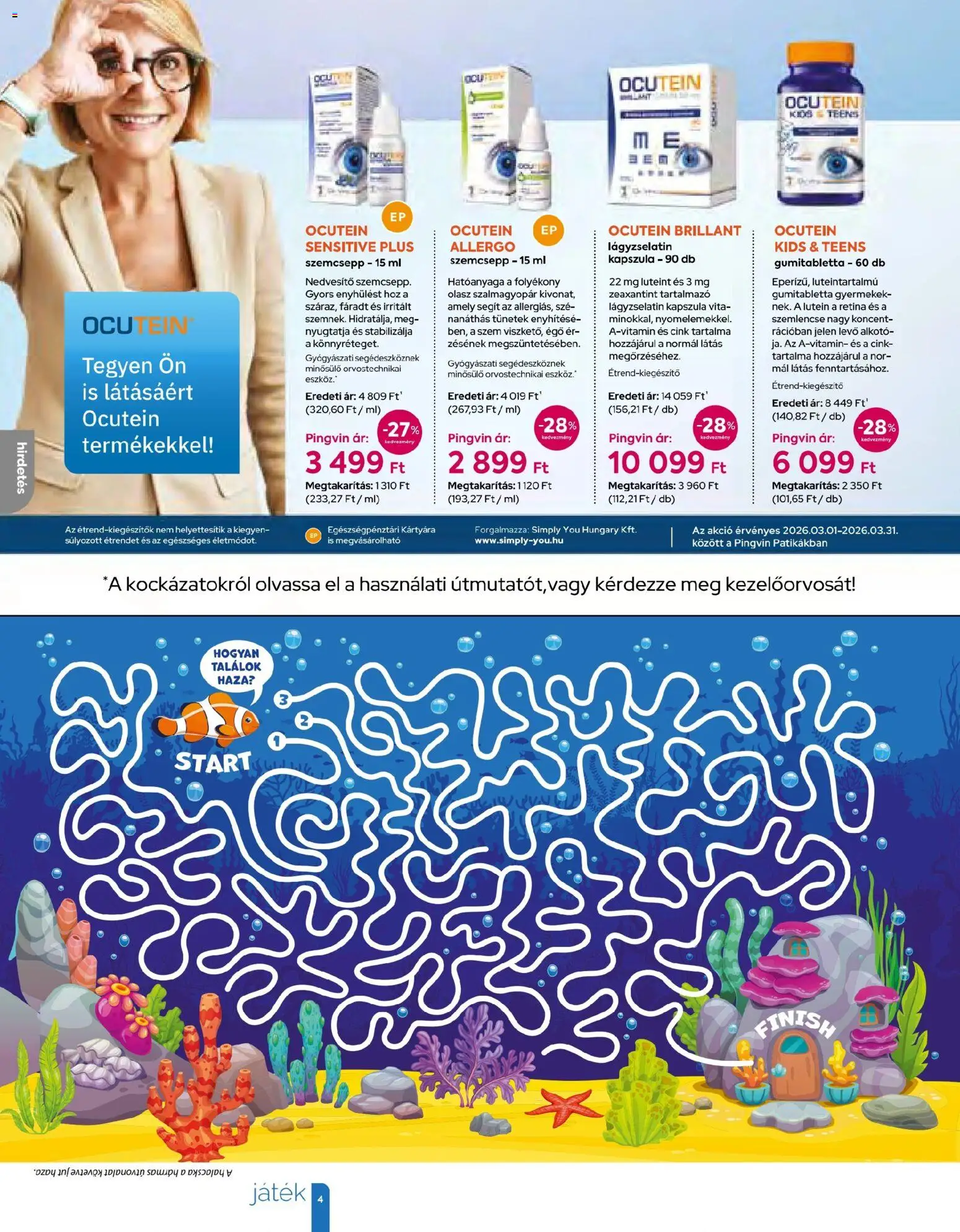 Pingvin Patika akciós ujság - amely érvényes a következő dátumtól: 01.03.2026 | Oldal: 4 | Termékek: Játék
