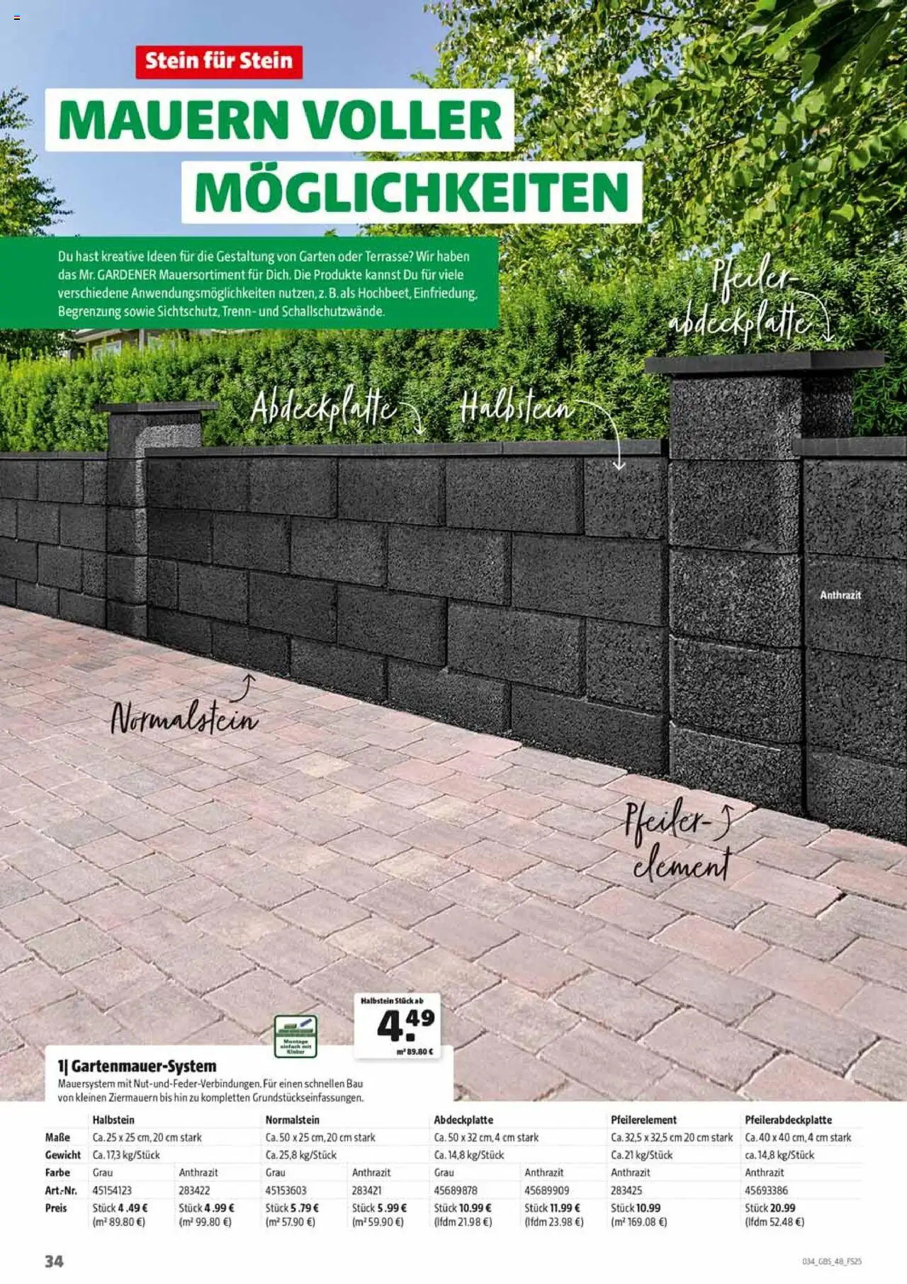 HERKULES Gartenbaustoffe - gültig ab dem 28.07.2025 | Seite: 34 | Produkte: Gewicht