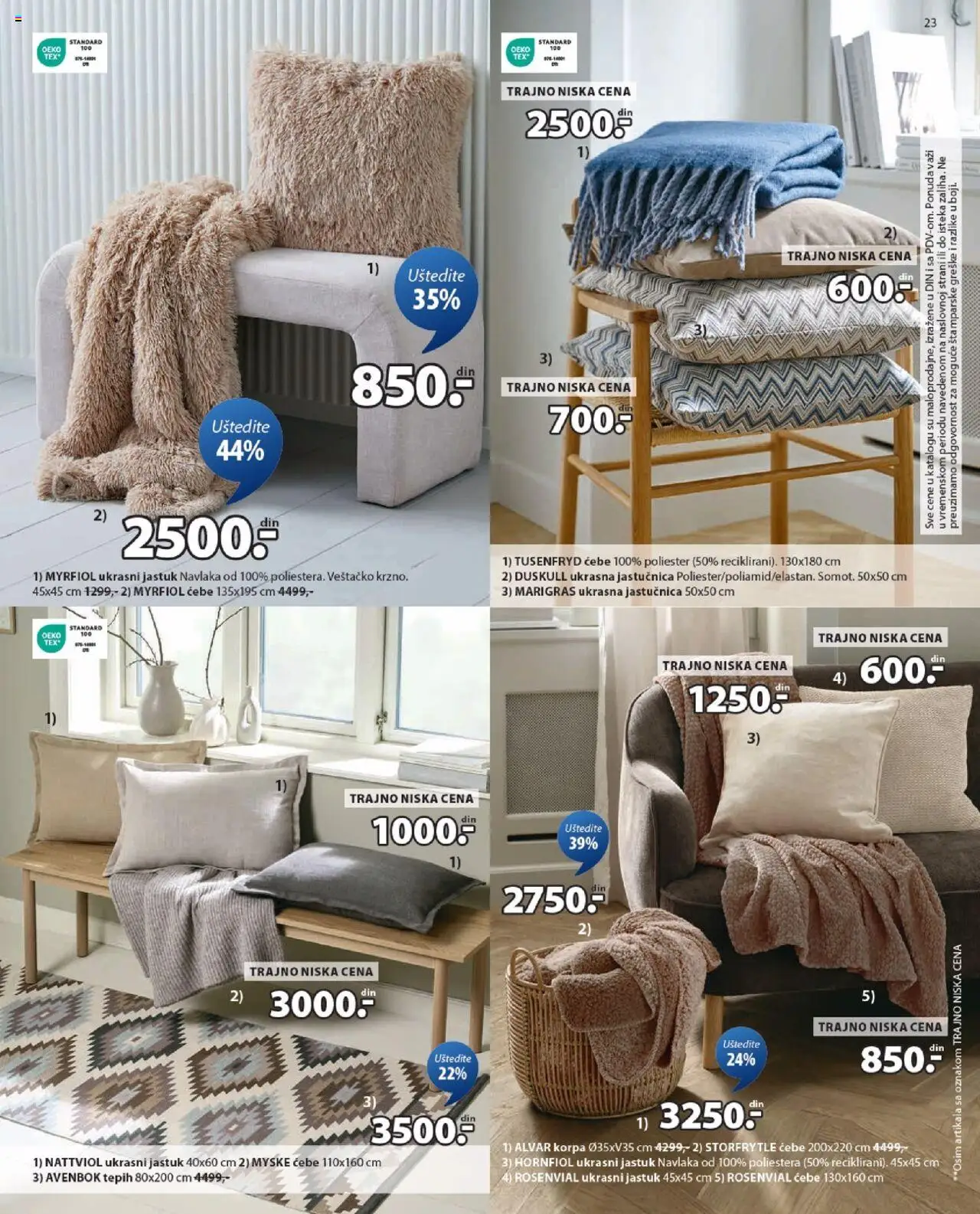 Jysk katalog - važi od 13.08.2025 | Strana: 23 | Proizvode: Jastuk, Ćebe, Korpa, Tepih