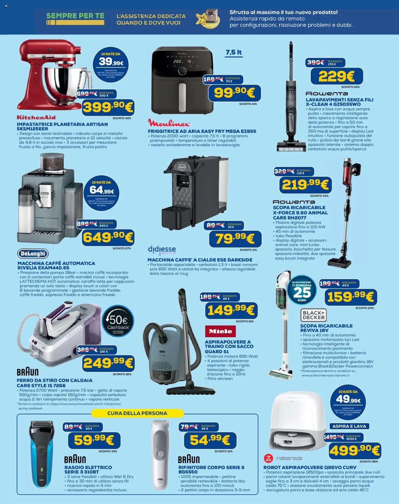 Volantino Euronics del 23.04.2026 | Pagina: 5 | Prodotti: Caraffa, Tè, Aspirapolvere, Friggitrice