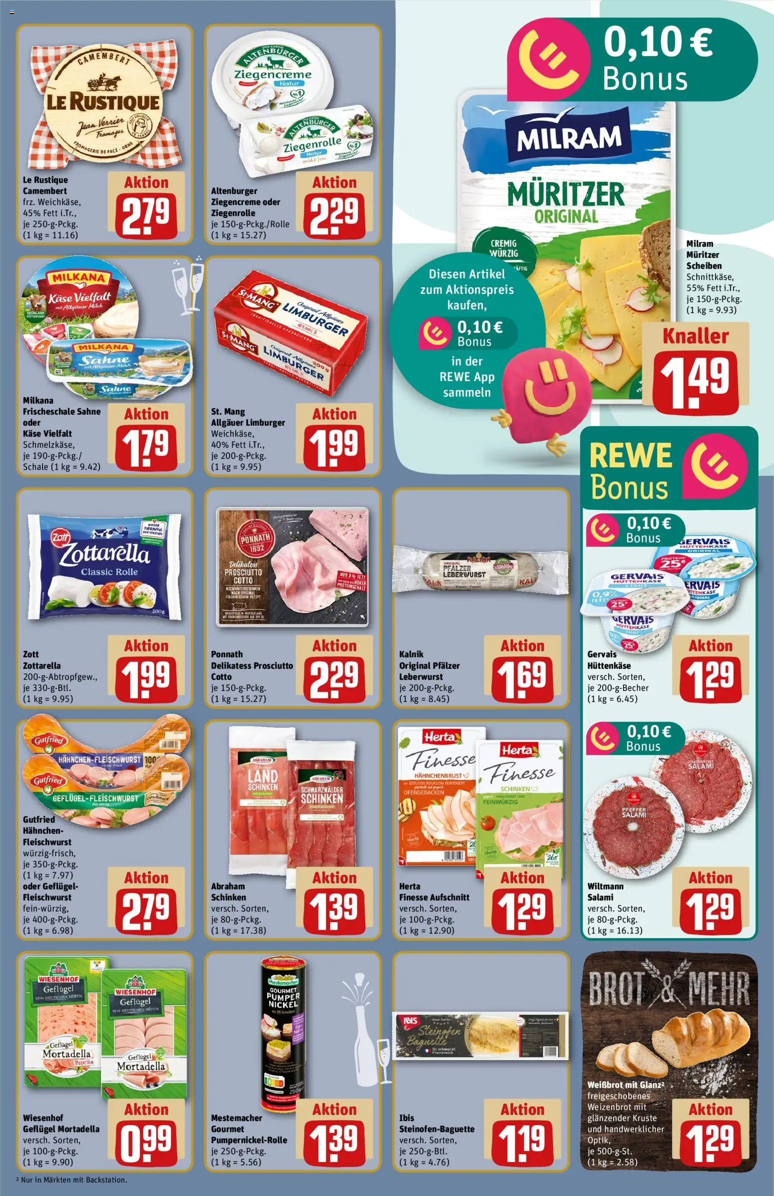 Rewe Prospekt 	 – gültig ab 22.12.2025 | Seite: 13 | Produkte: Mozzarella, Baguette, Milram, Hahnchenbrust