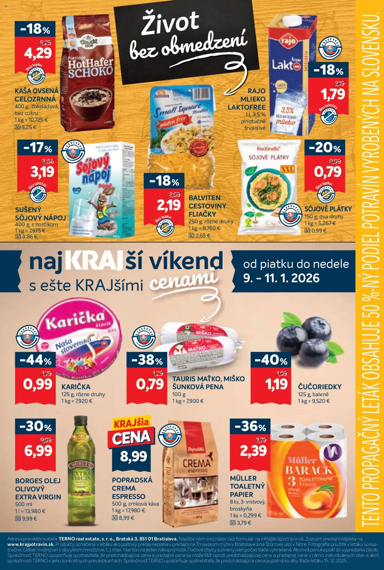 Nové Kraj akcie – leták je platný od 08.01.2026 | Strana: 17 | Produkty: Mlieko, Olej, Čučoriedky, Zrnková káva