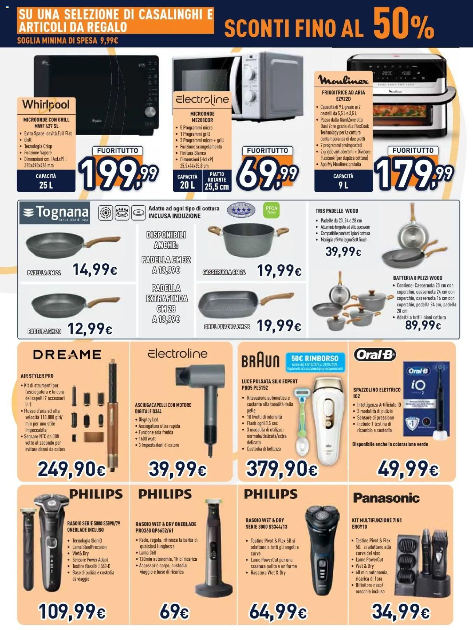 Volantino Unieuro del 29.12.2025 | Pagina: 18 | Prodotti: Microonde, Piatto, Asciugacapelli, Friggitrice