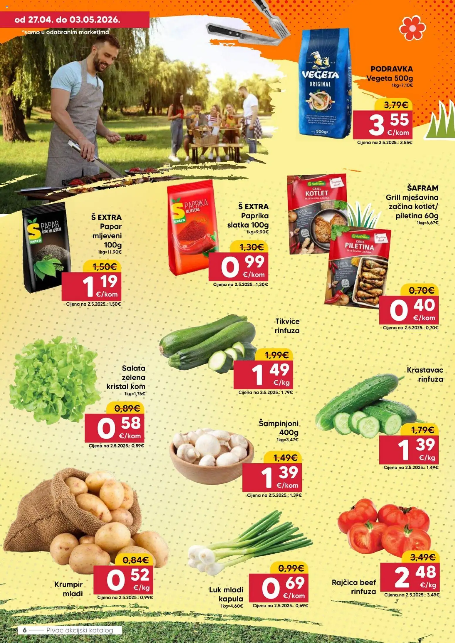 Pivac katalog | vrijedi od 27.04.2026 | Stranica: 6 | Proizvodi: Piletina, Tikvice, Krastavac, Luk