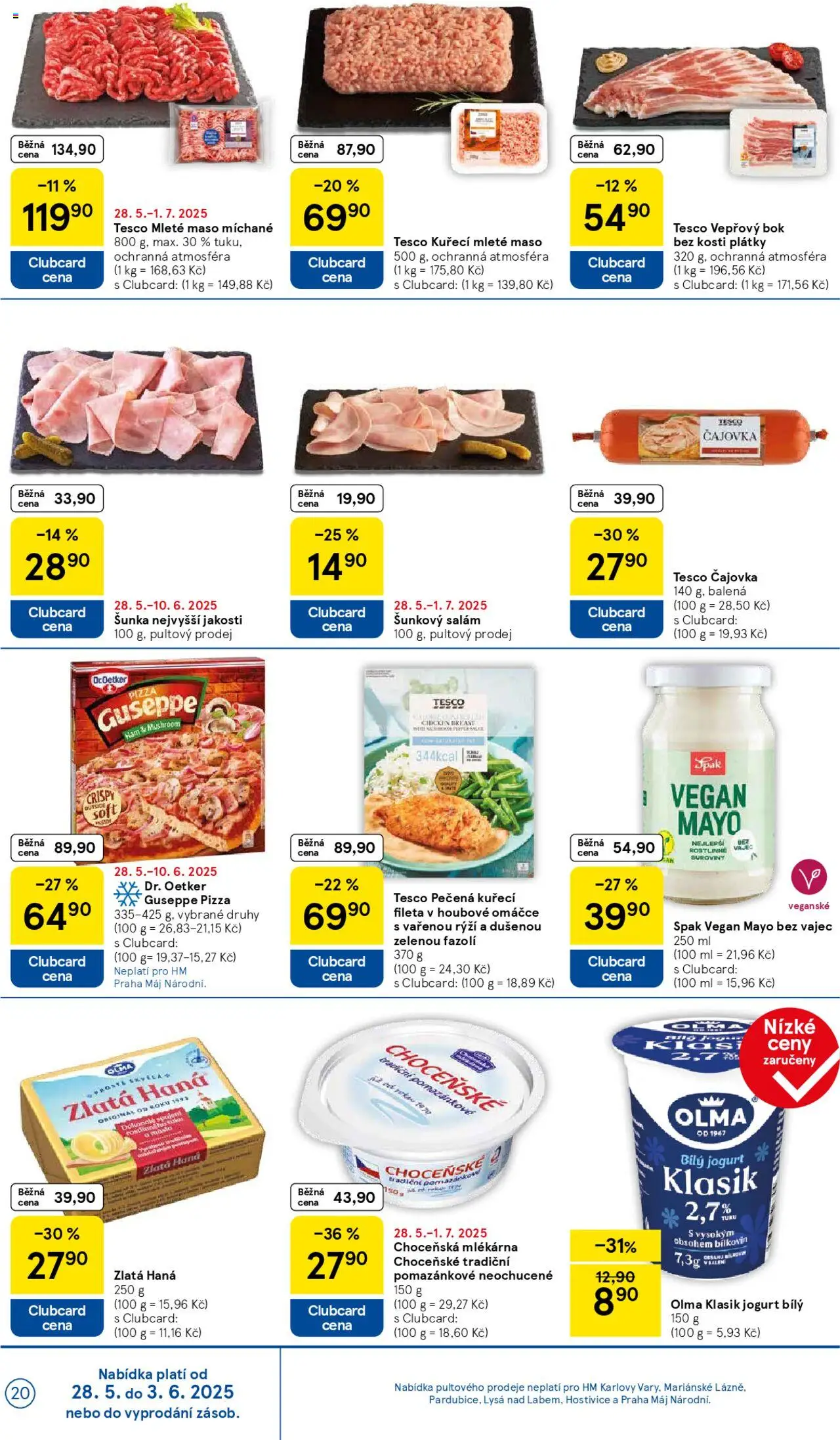 Tesco leták - Hypermarket od 28.05.2025 | Strana: 20 | Produkty: Jogurt, Vepřový bok, Kuřecí mleté maso, Mleté maso