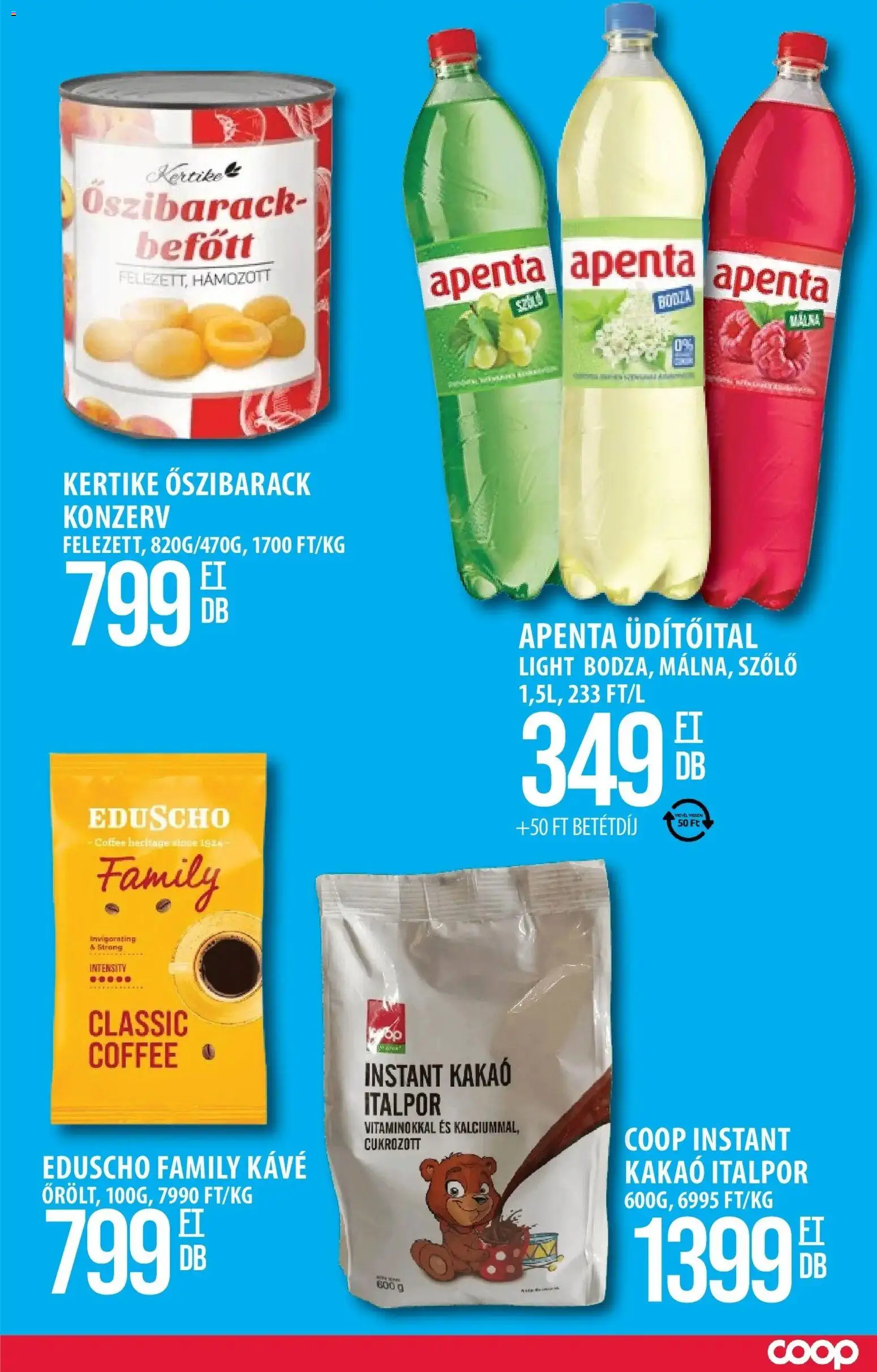 COOP Szolnok akciós ujság - amely érvényes a következő dátumtól: 19.03.2026 | Oldal: 2 | Termékek: Őszibarack, Szőlő, Kávé, Italpor