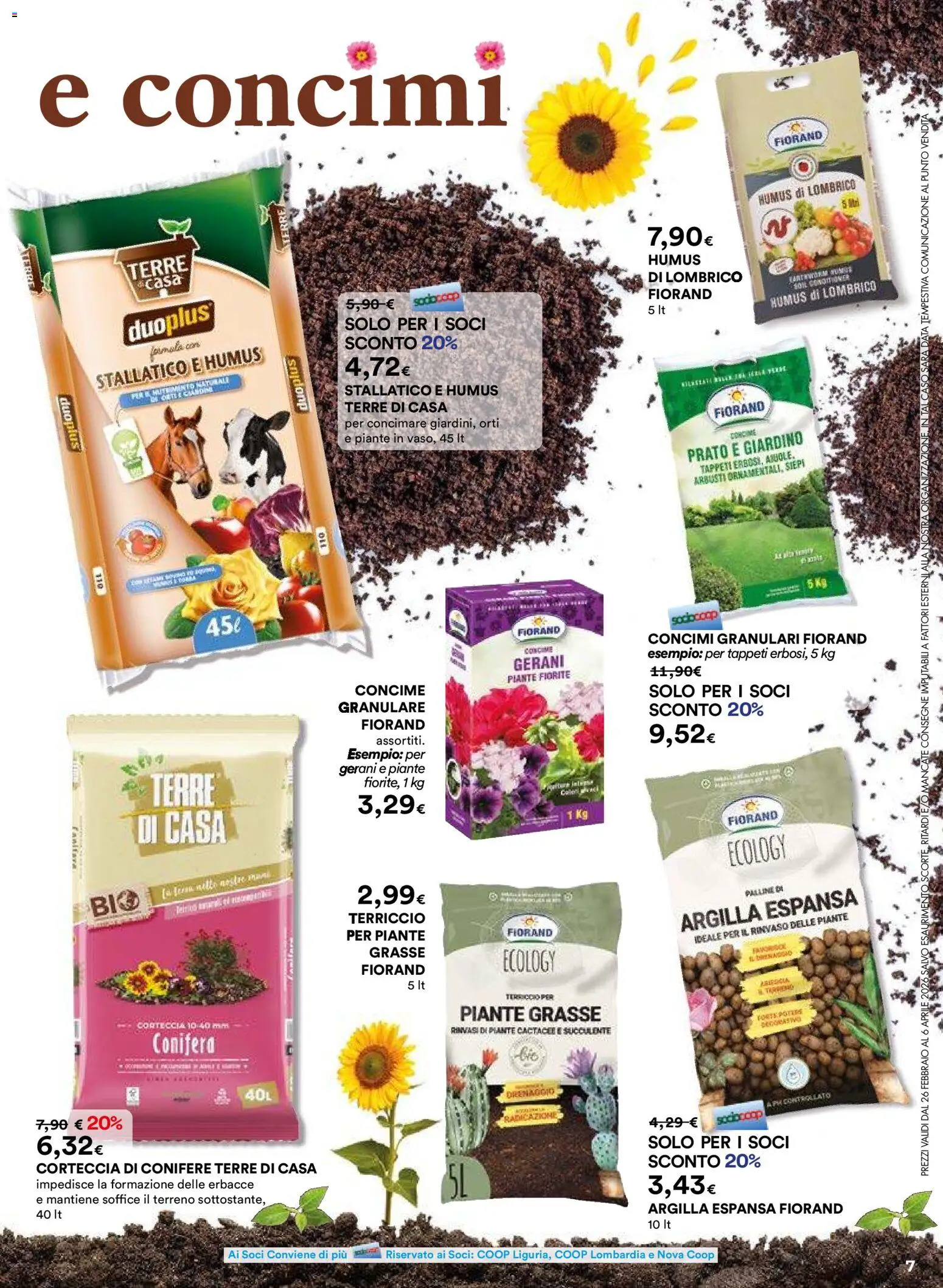 Volantino Ipercoop del 26.02.2026 | Pagina: 7 | Prodotti: Concime, Data, Gerani, Terriccio