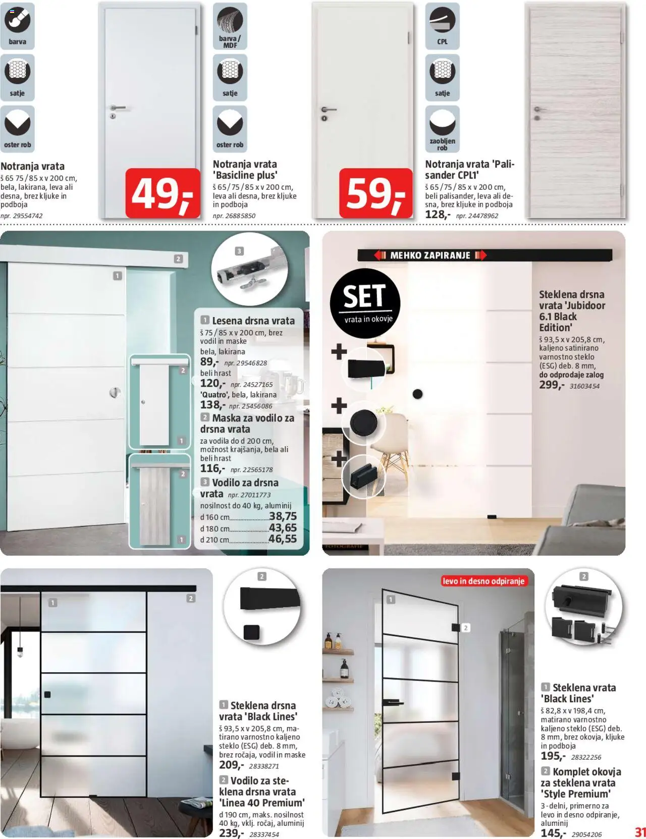 Bauhaus katalog │ velja od 31.07.2025 | Stran: 31 | Izdelki: Drsna vrata, Maska, Barva, Vrata
