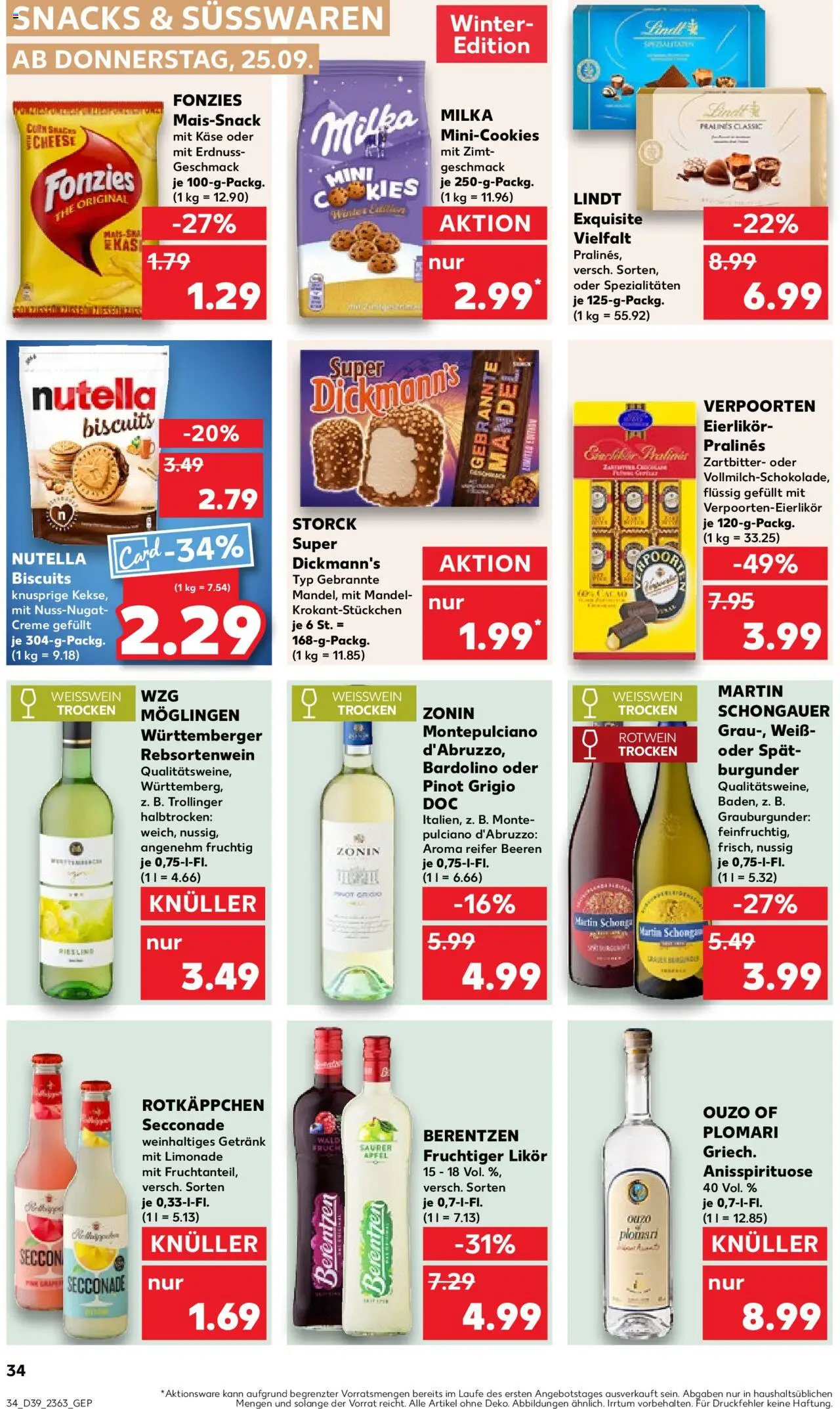 Kaufland prospekt Bremen	 – gültig ab 28.09.2025 | Seite: 34 | Produkte: Limonade, Creme, Nutella, Rotkäppchen
