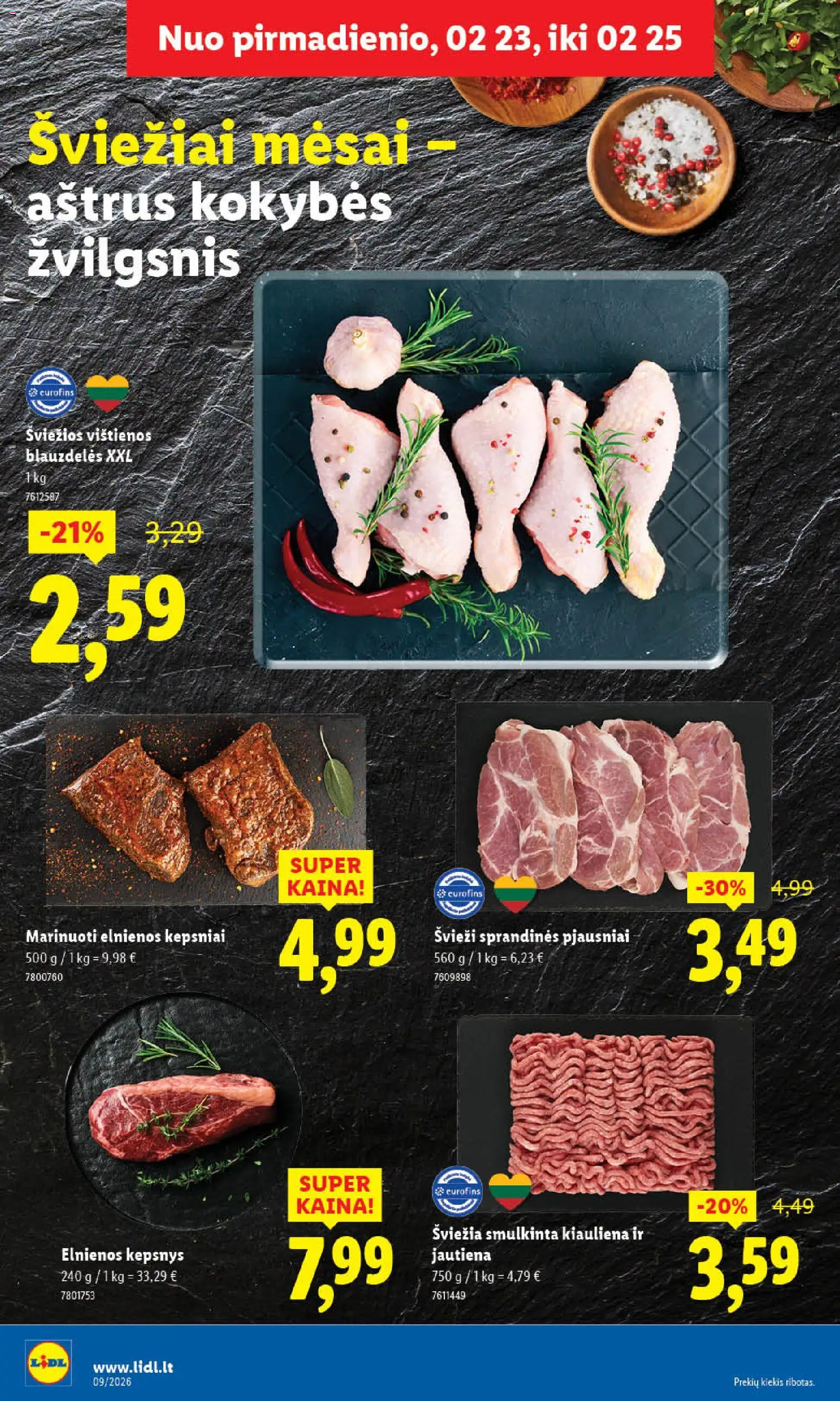 LIDL akcijos nuo 23.02.2026 | Puslapis: 8 | Prekių: Vištienos, Kiauliena, Jautiena