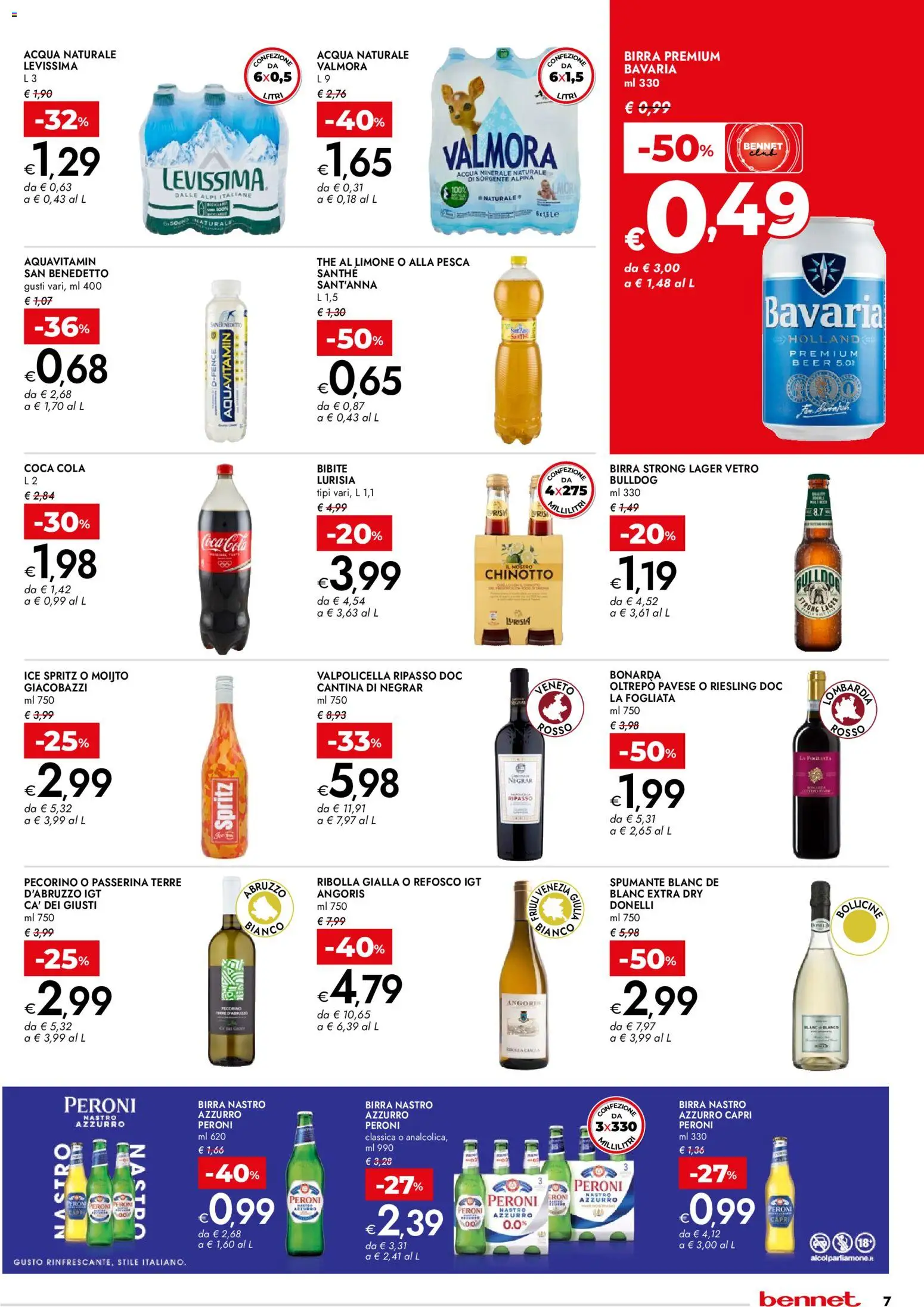 Volantino bennet del 12.03.2026 | Pagina: 7 | Prodotti: Limone, Pesca, The, Coca Cola