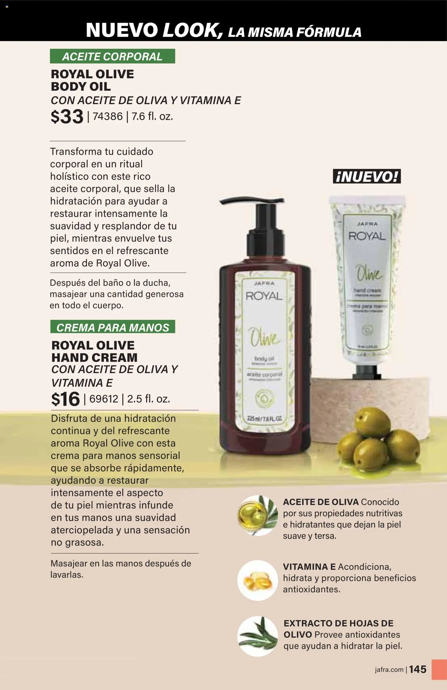 JAFRA - Catálogo de productos Primavera/Verano 2026 │ válido desde el 01.02.2026 | Página: 145 | Productos: Aceite, Crema, Aceite de oliva, Aceite corporal
