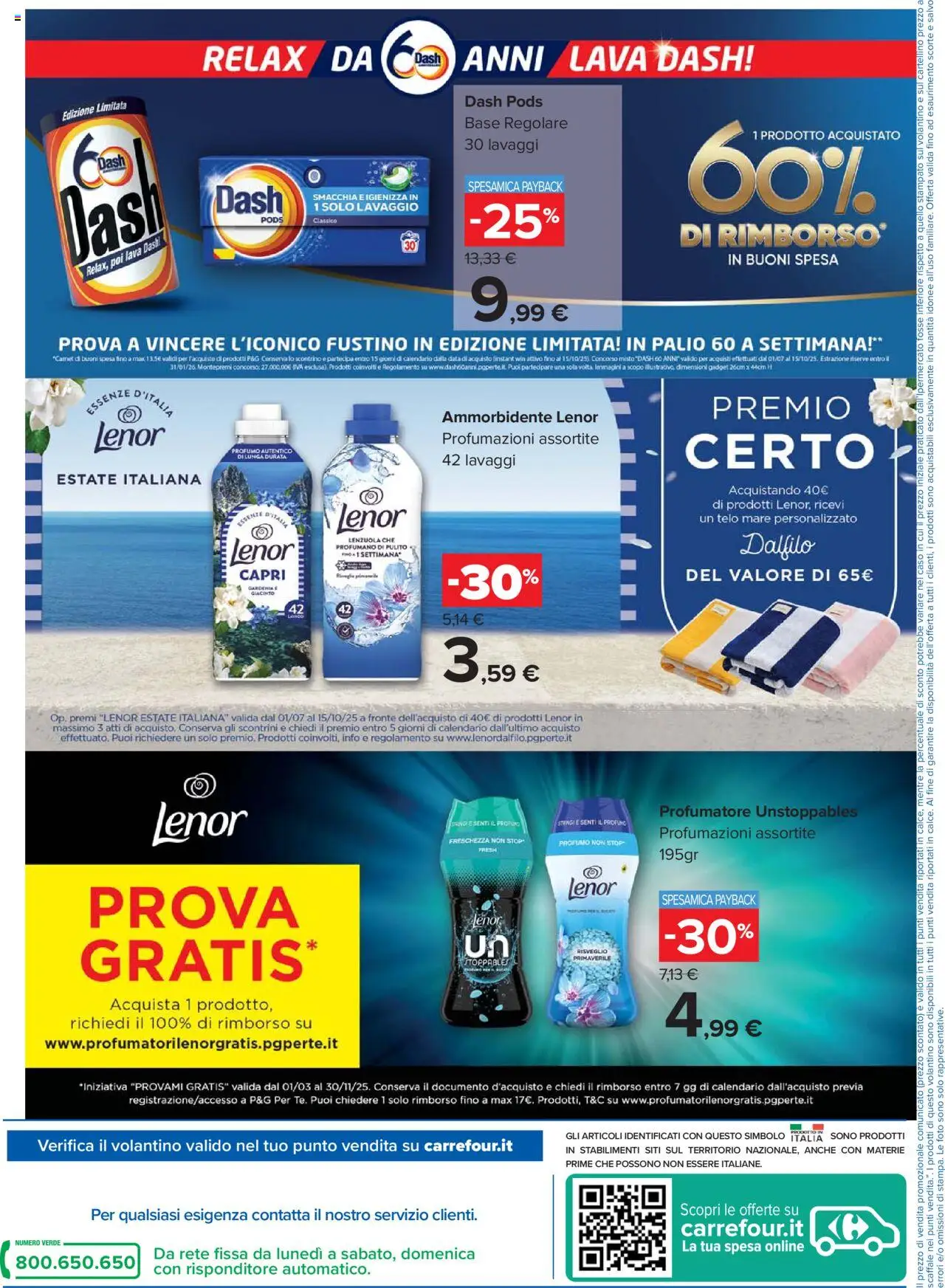 Volantino Carrefour del 22.08.2025 | Pagina: 2 | Prodotti: Ammorbidente, Scaffale, Lenzuola, Profumo