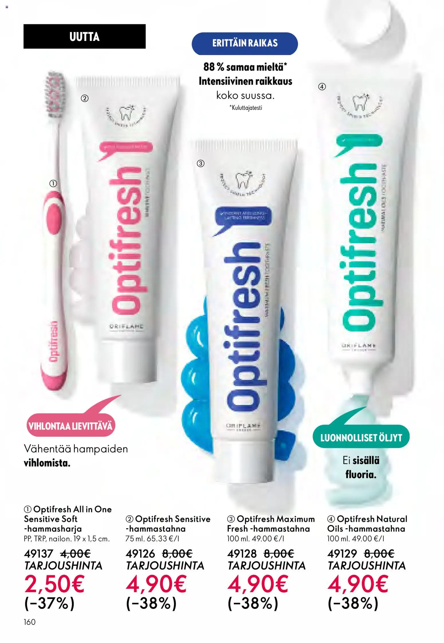 Oriflame - Esite 01 – voimassa 31.12.2025 alkaen | Sivu: 160 | Tuotteet: Hammastahna, Hammasharja