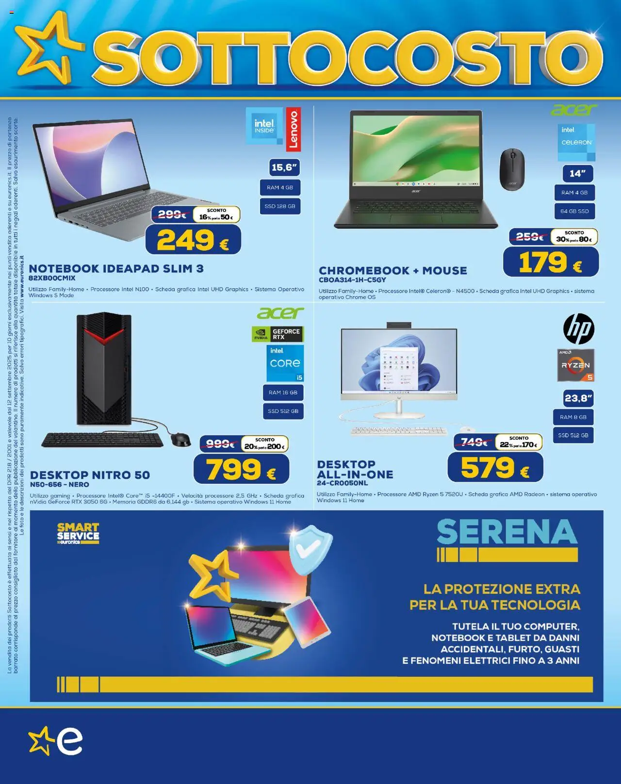 Volantino Euronics del 12.09.2025 | Pagina: 8 | Prodotti: Notebook, Tablet, Mouse
