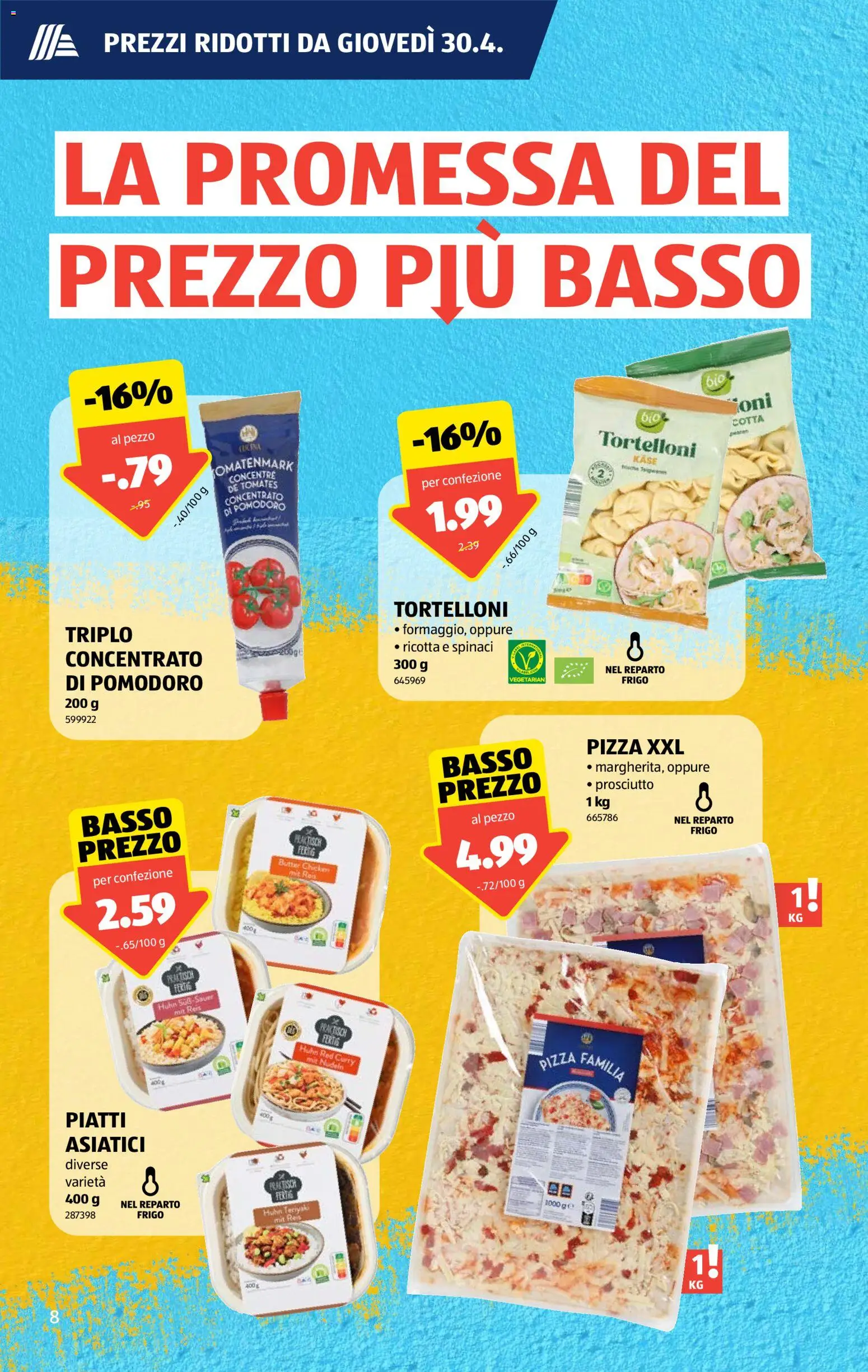 Aldi aktionen IT – gültig ab 30.04.2026 | Seite: 8 | Produkte: Butter, Käse, Pizza, Nudeln