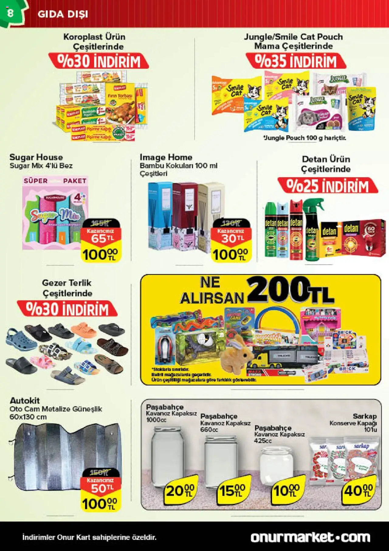Onur Market Katalog - 05.08.2025 tarihinden itibaren geçerlidir | Sayfa: 8 | Ürünler: Terlik, Güneşlik