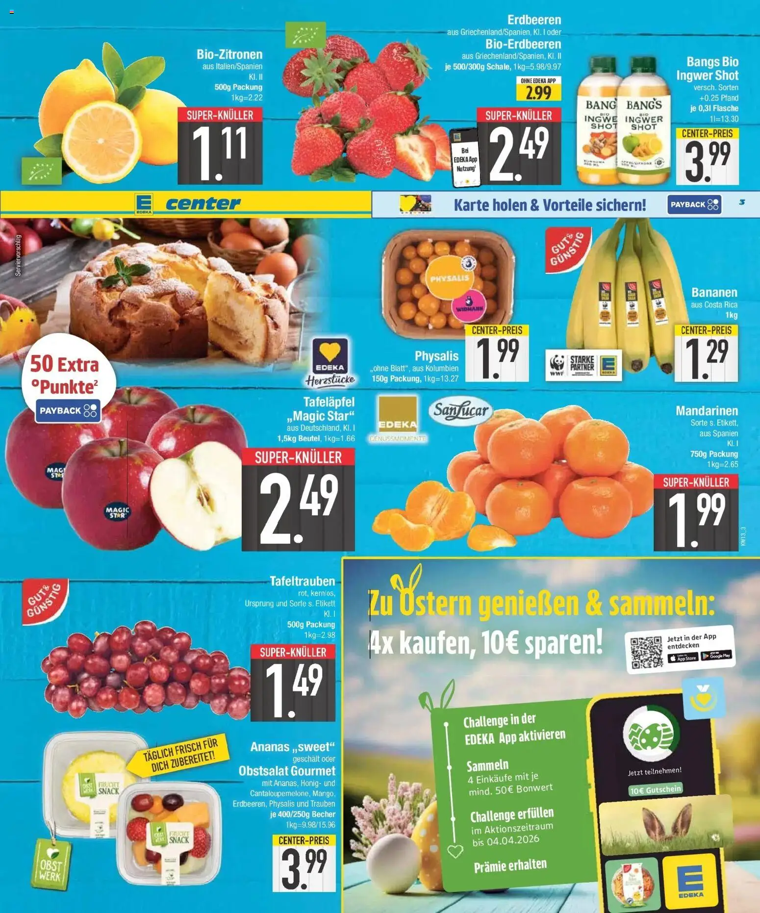 E center Prospekt München	 – gültig ab 23.03.2026 | Seite: 3 | Produkte: Trauben, Bananen, Mandarinen, Erdbeeren