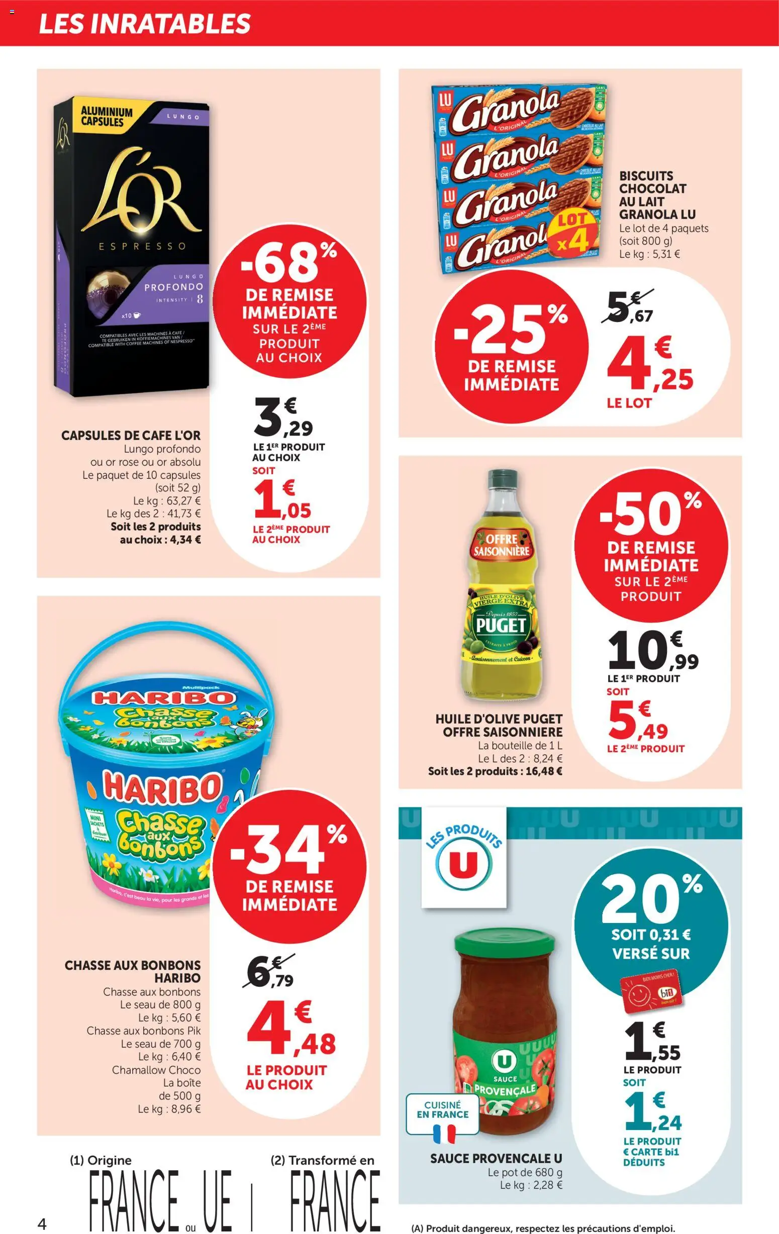 {H1} | Page: 4 | Produits: Chocolat, Bonbons, Biscuits, Granola