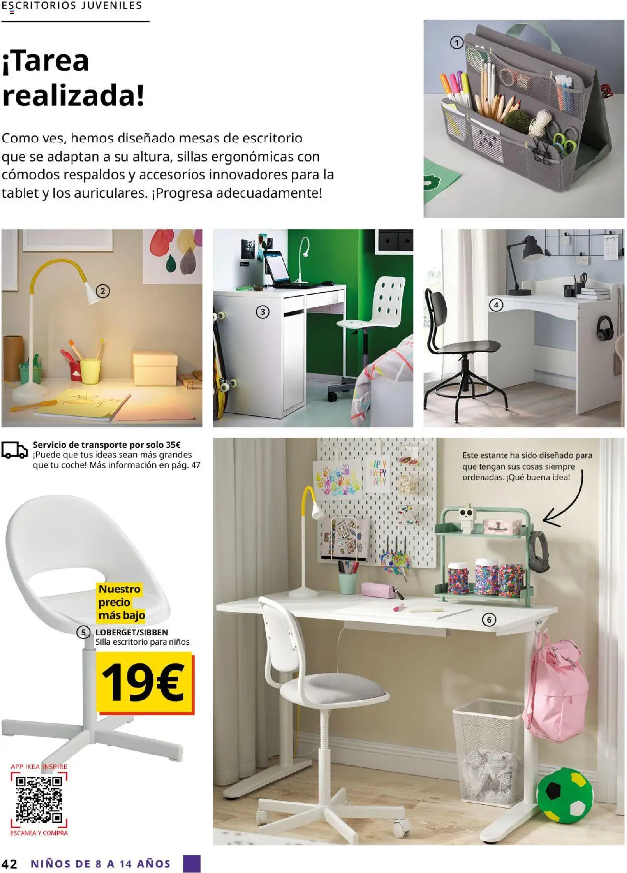 Catálogo IKEA y los niños │ válido desde el 04.02.2025 | Página: 42 | Productos: Tablet, Estante, Silla