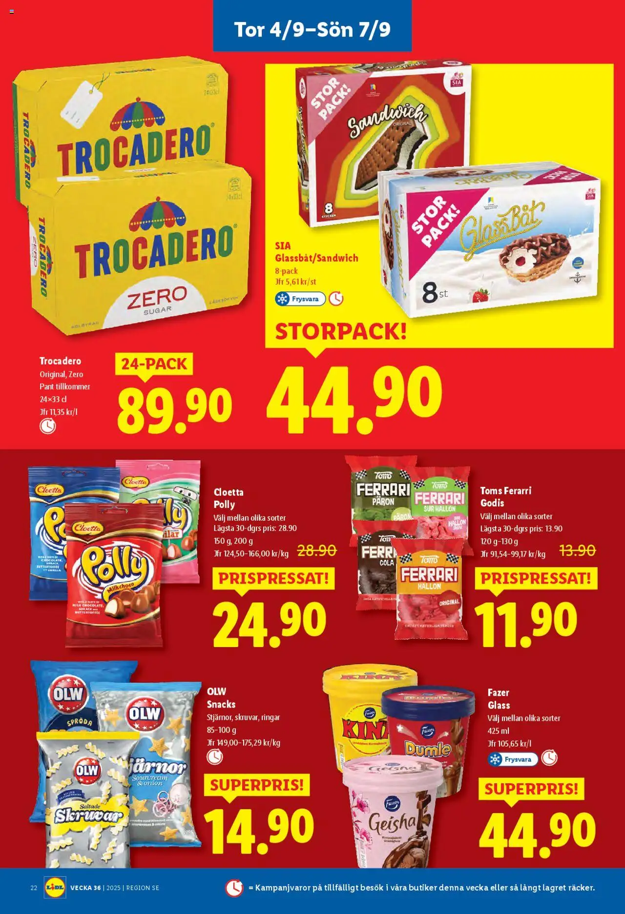 Lidl reklamblad aktuell från 01.09.2025 | Sida: 25 | Produkter: Sandwich, Godis, Glass, Hallon