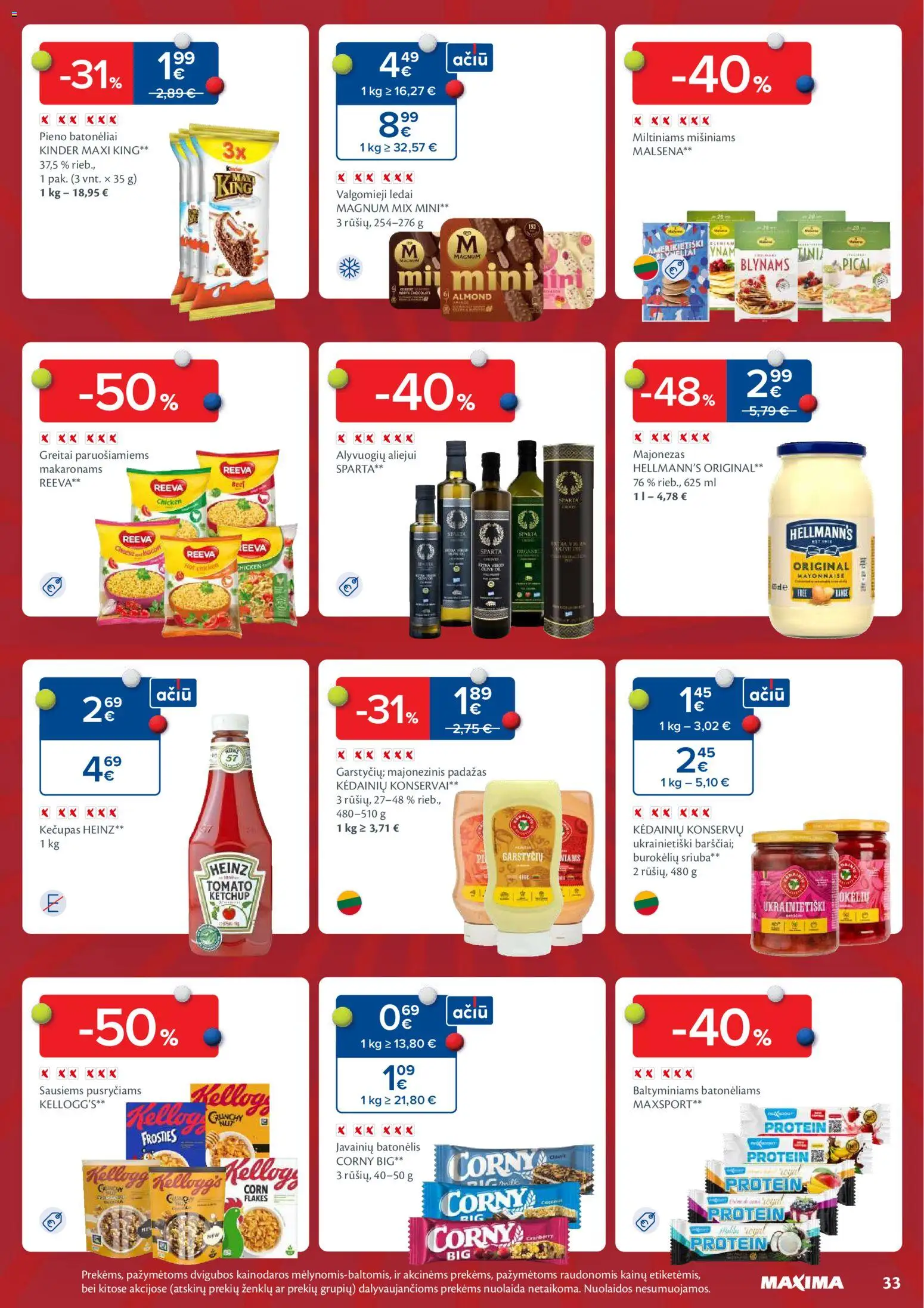 MAXIMA akcijos nuo 24.02.2026 | Puslapis: 33 | Prekių: Ledai, Majonezas, Padažas, Kečupas