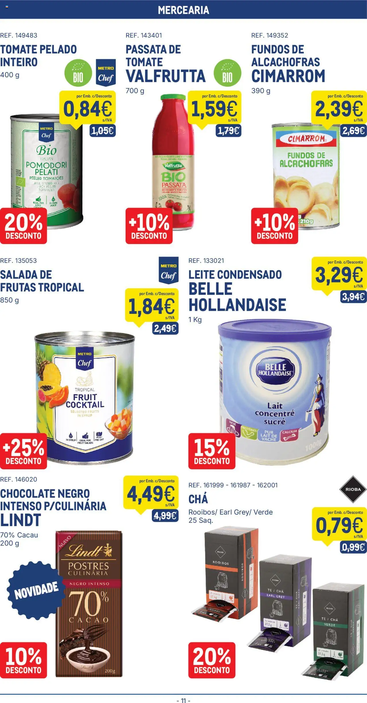 Makro folheto │ válido de 21.10.2025 | Página: 11 | Produtos: Leite condensado, Leite, Chocolate, Chá