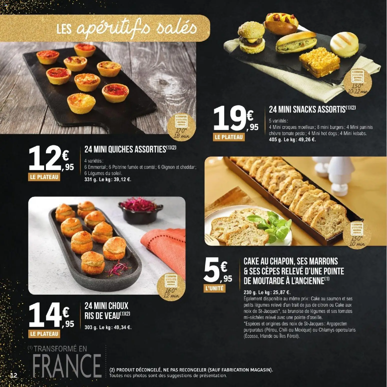 {H1} | Page: 12 | Produits: Pesto, Oignon, Mini burgers, Cheddar