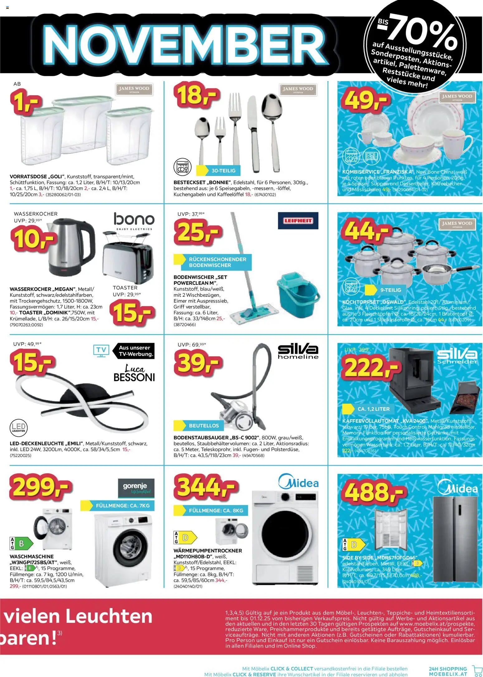 Möbelix - Black Friday gültig ab 17.11.2025 | Seite: 5 | Produkte: Waschmaschine, Wasserkocher, Toaster