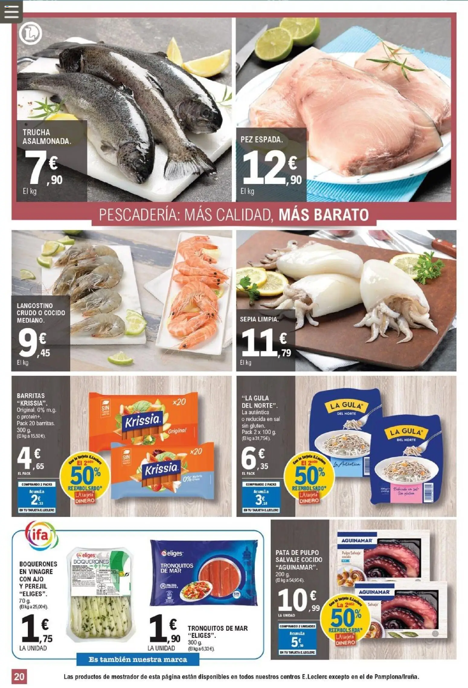 E.Leclerc folleto │ válido desde el 11.03.2026 | Página: 20 | Productos: Δεξαμενή, Langostino