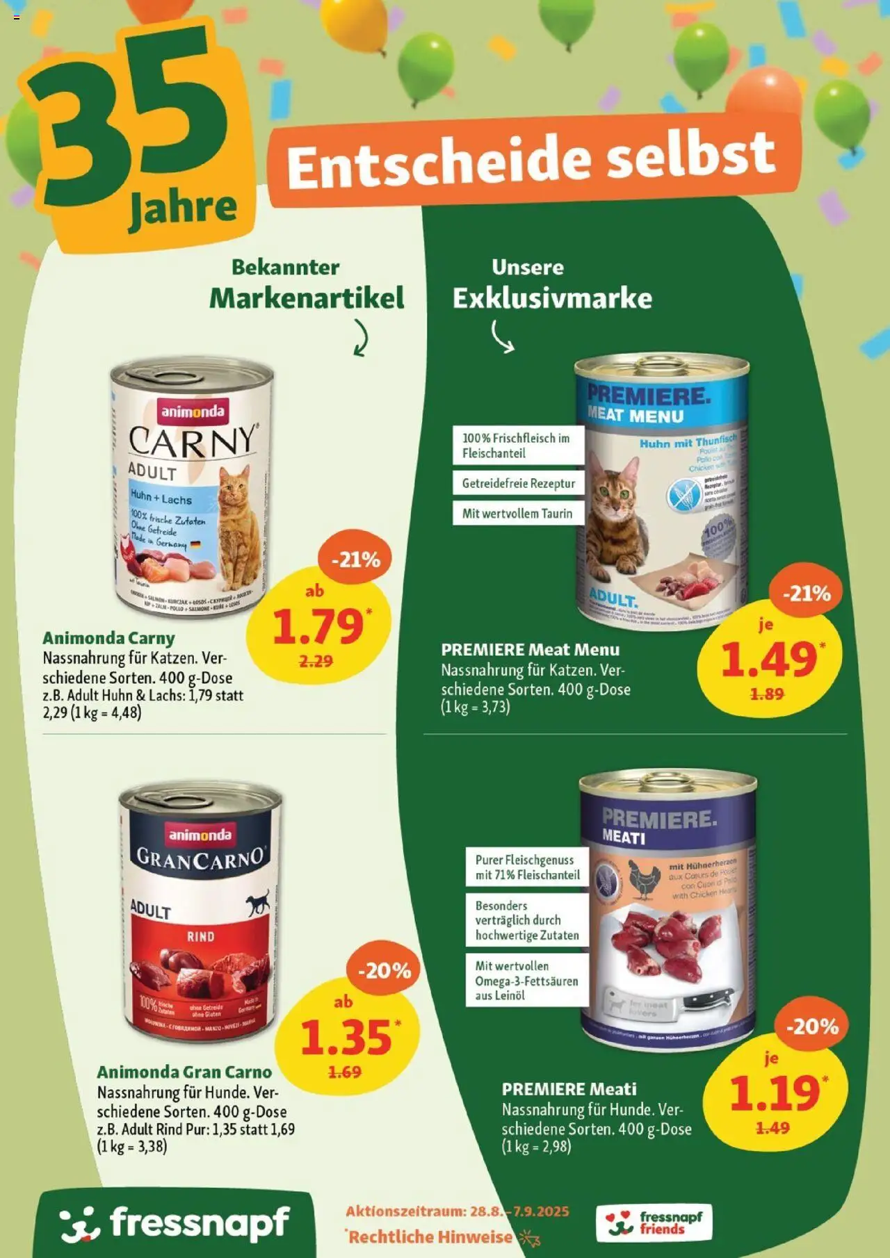 Fressnapf Aktionen ab 28.08.2025 | Seite: 3 | Produkte: Leinöl, Lachs, Getreide