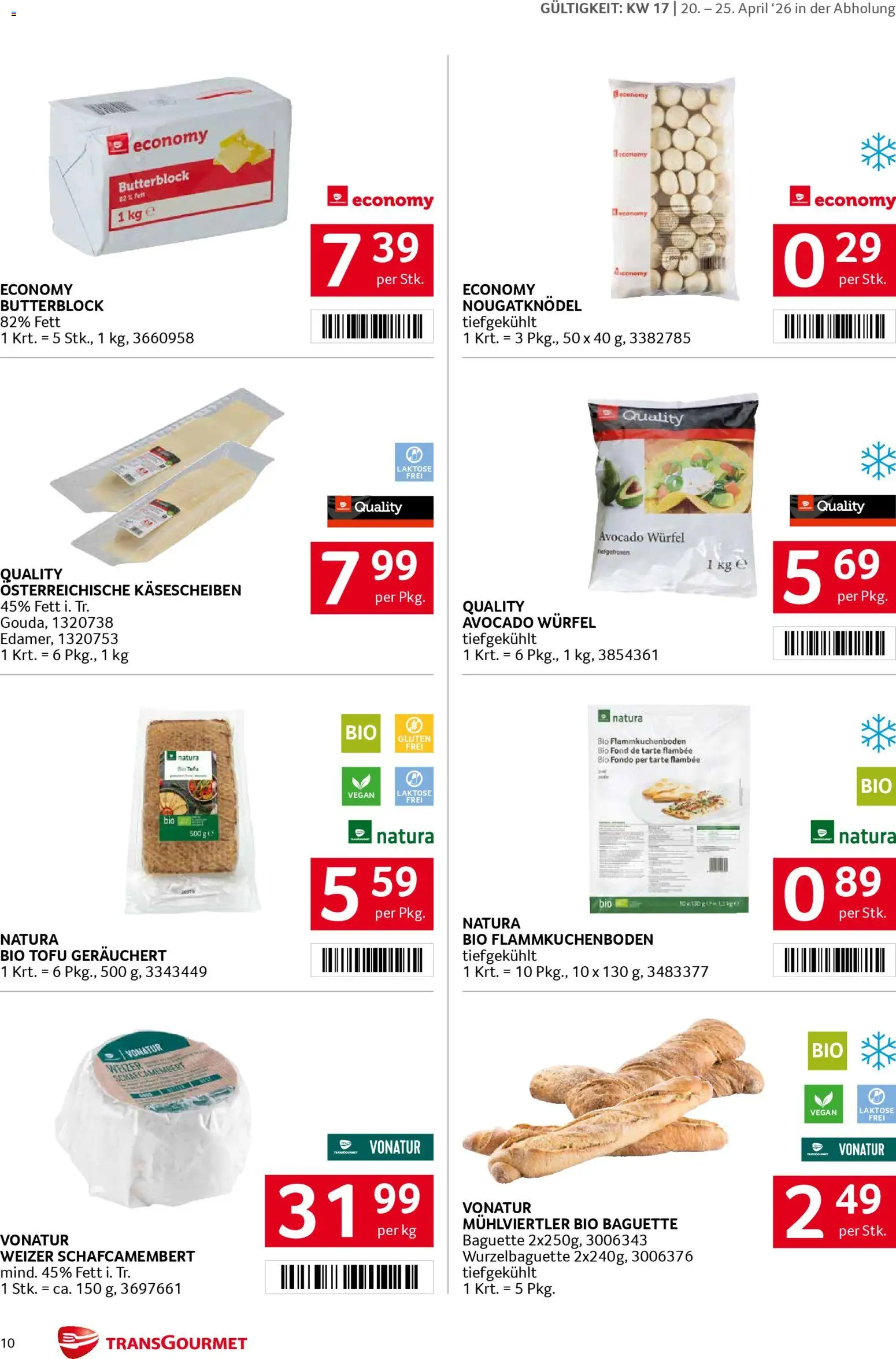 Transgourmet Flugblatt gültig ab 20.04.2026 | Seite: 10 | Produkte: Avocado, Jääkaappipakastin