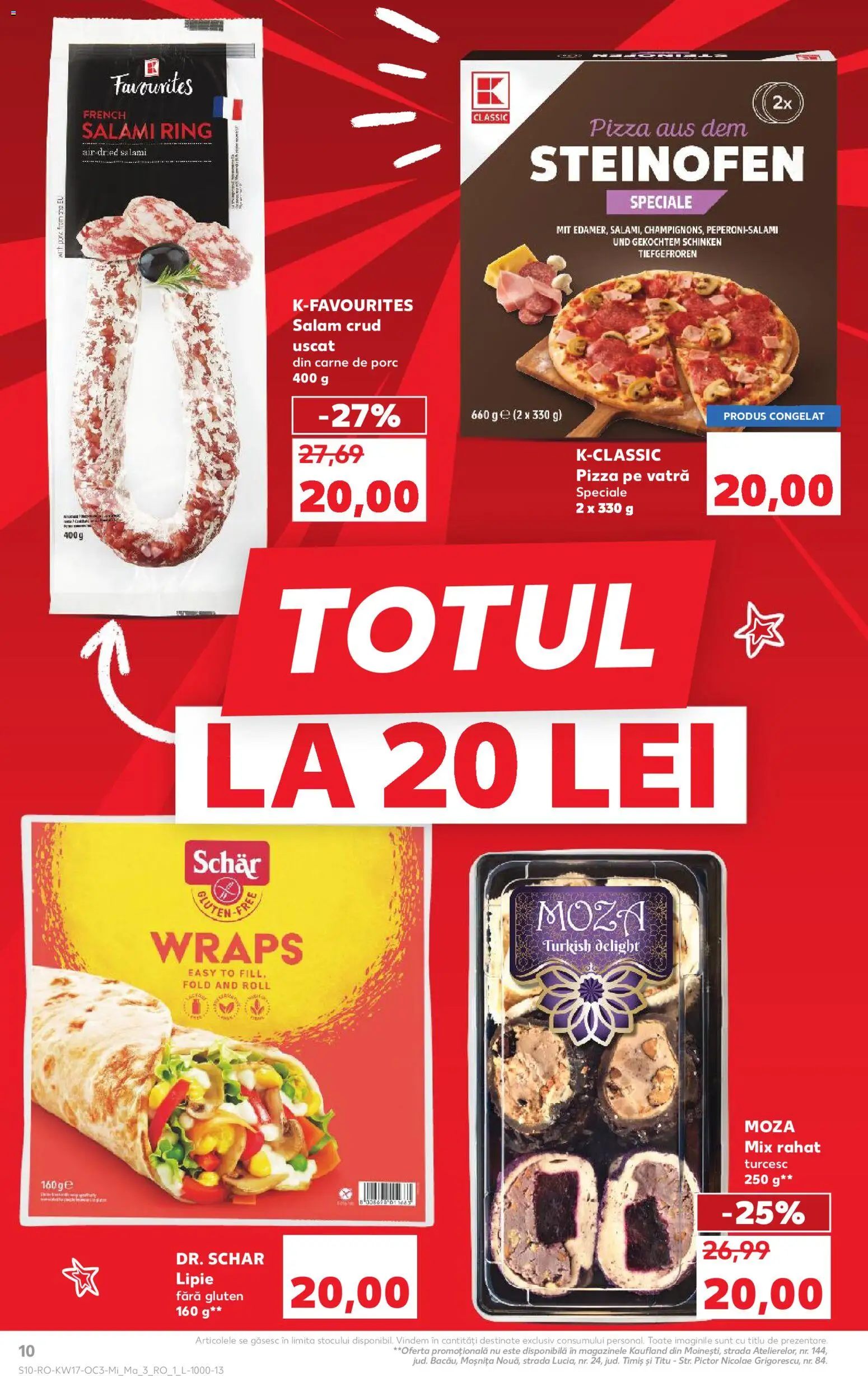 Noul catalog Kaufland – valabil de la 22.04.2026 | Pagină: 10 | Produse: Salam, Pizza, Carne De Porc