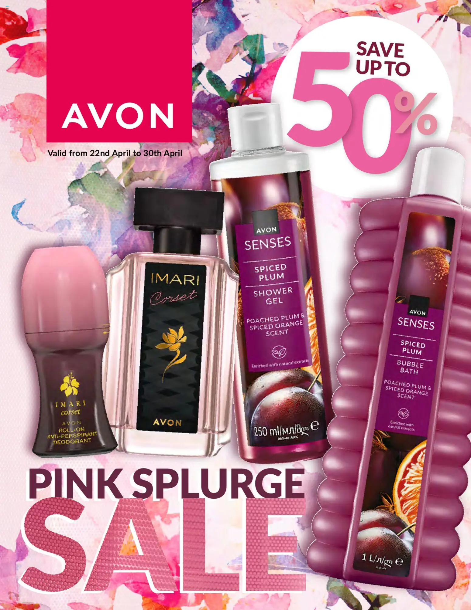 New Avon catalogue – valid from 22.04.2026 | Page: 1 | Products: Bath, Shower, Shower gel, Deodorant