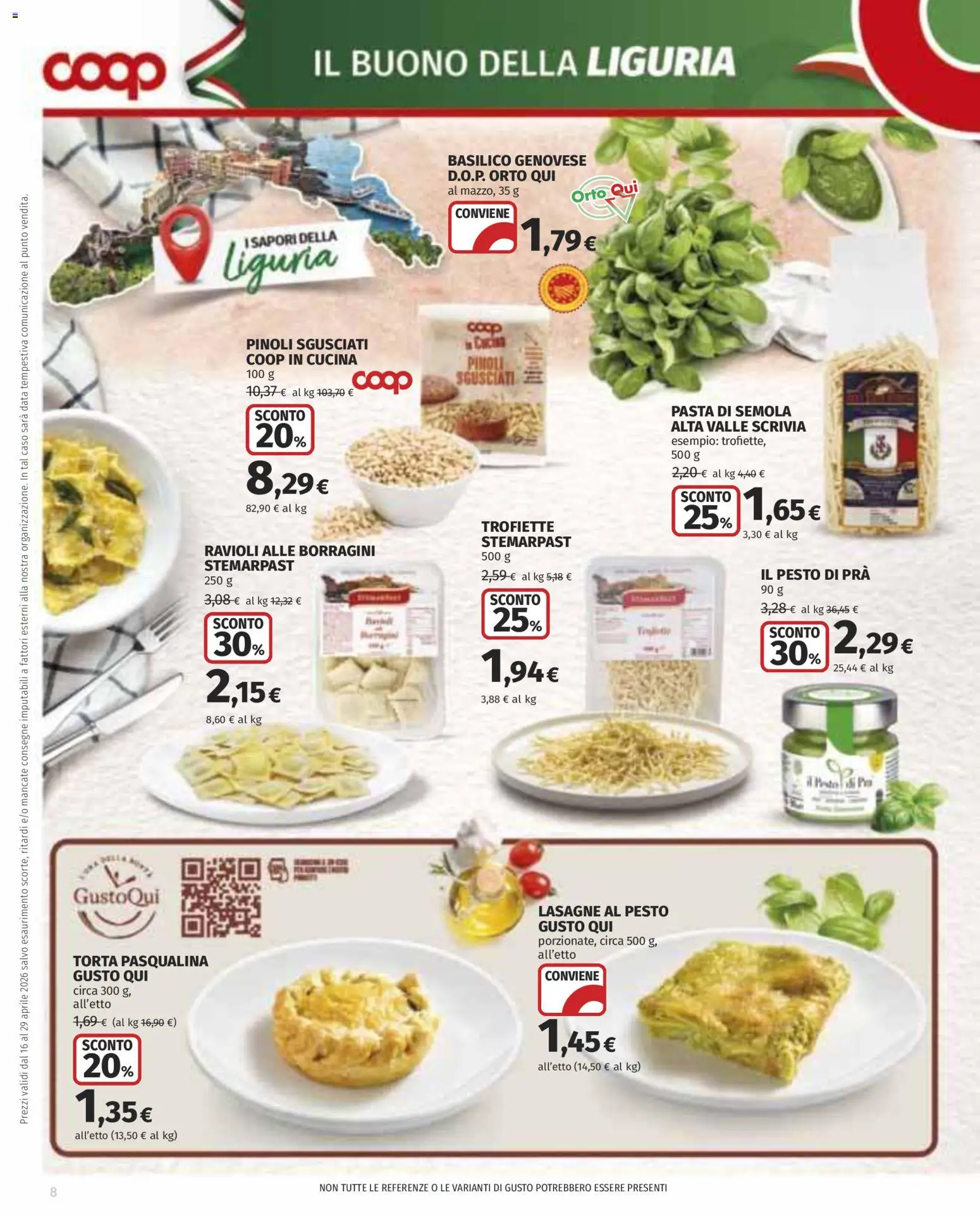 Volantino COOP del 16.04.2026 | Pagina: 8 | Prodotti: Data, Pesto, Basilico, Torta