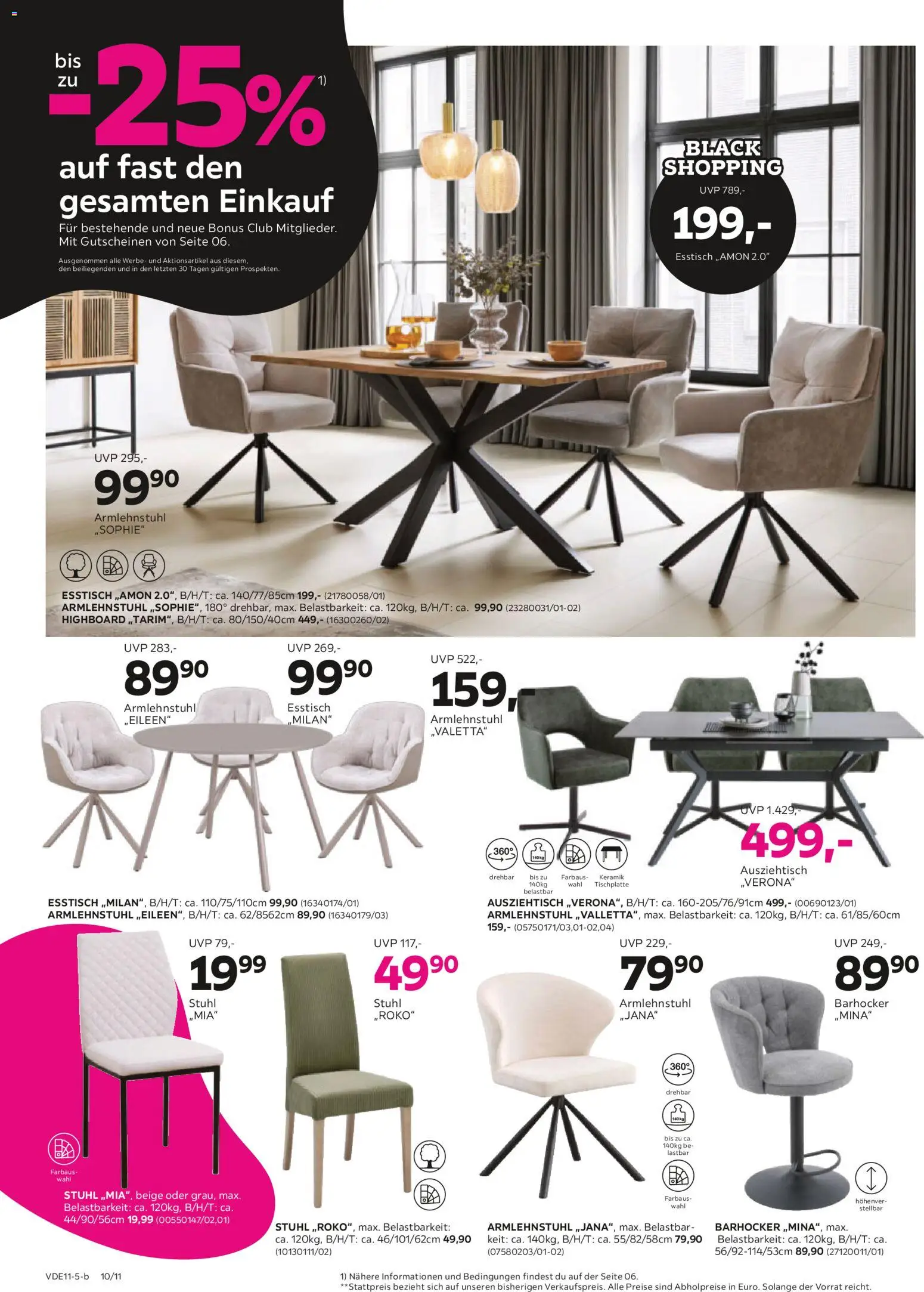 Mömax - Black Friday – gültig ab 27.10.2025 | Seite: 10 | Produkte: HIghboard, Esstisch, Barhocker, Stuhl