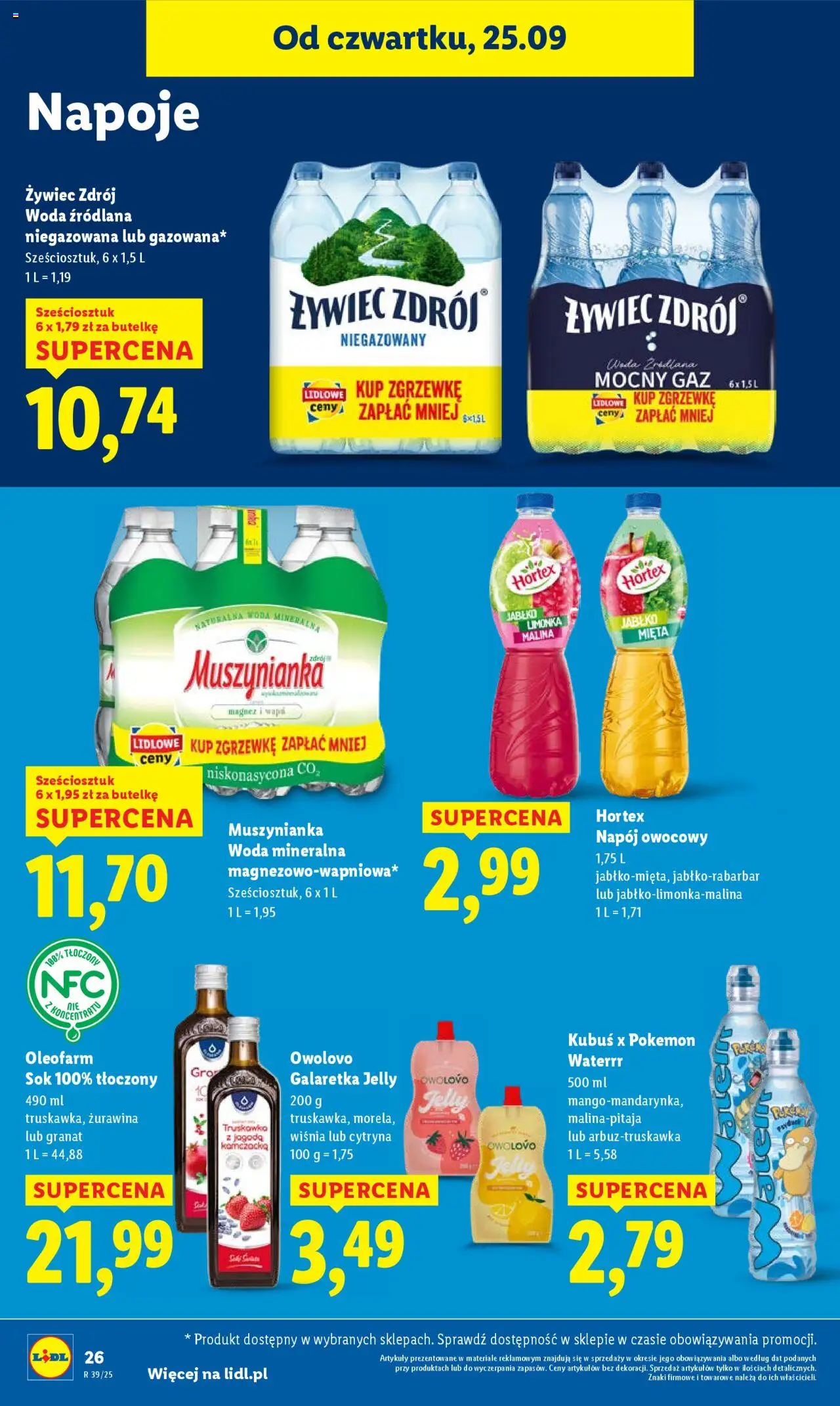 Lidl Gazetka od 25.09.2025 | Strona: 28 | Produkty: Galaretka, Napoje, Woda źródlana, Mięta