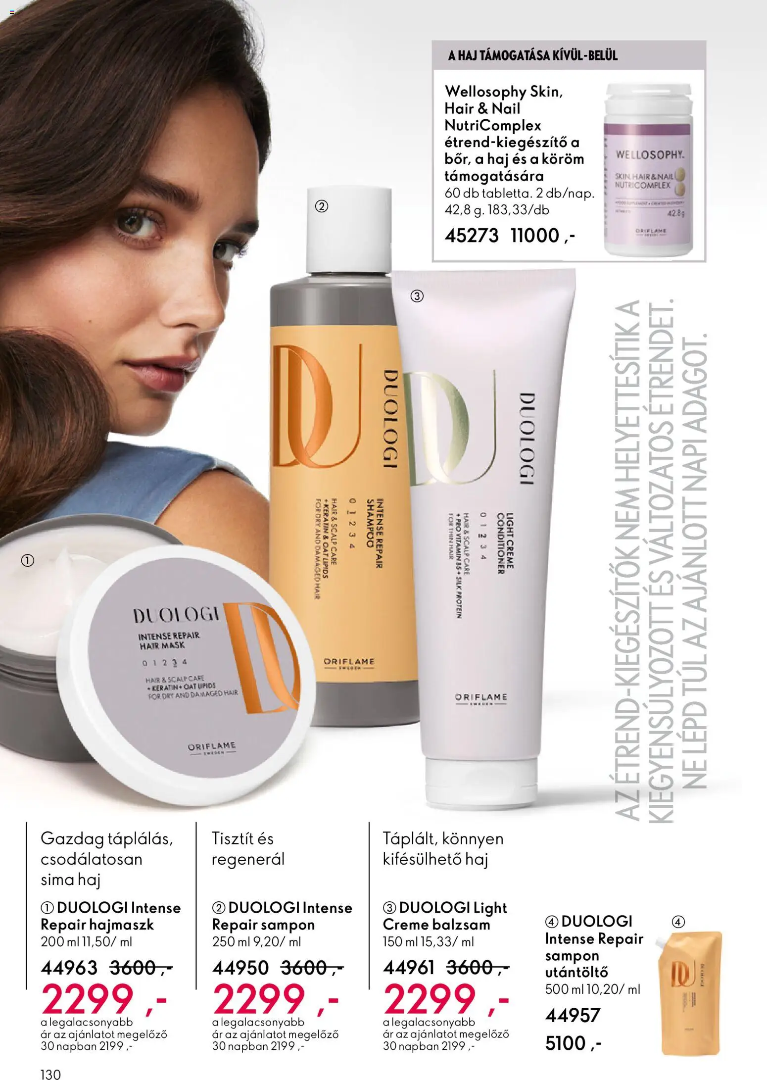 Oriflame akciós ujság - amely érvényes a következő dátumtól: 22.10.2025 | Oldal: 130 | Termékek: Protein, Sampon, Hajmaszk