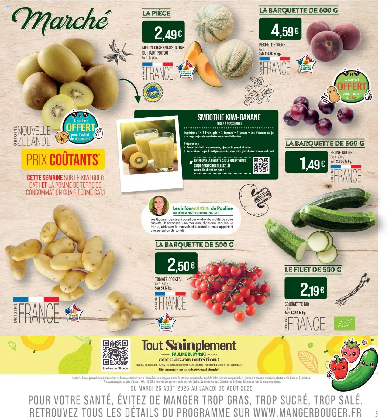  | Page: 5 | Produits: Pêche, Prune, Pomme de terre, Kiwi
