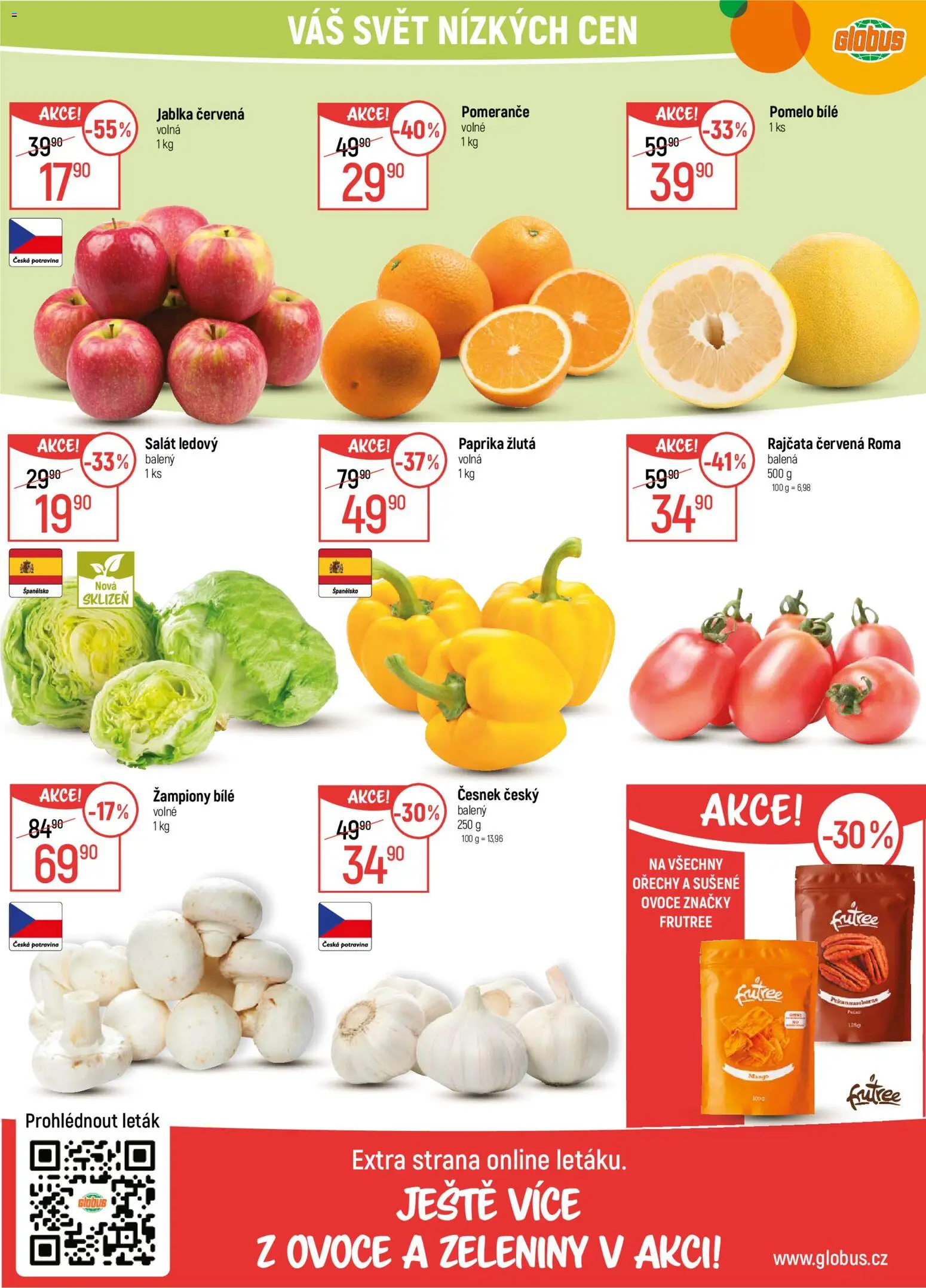 Globus leták - Opava od 29.10.2025 | Strana: 12 | Produkty: Žampiony, Globus, Rajčata, Ořechy